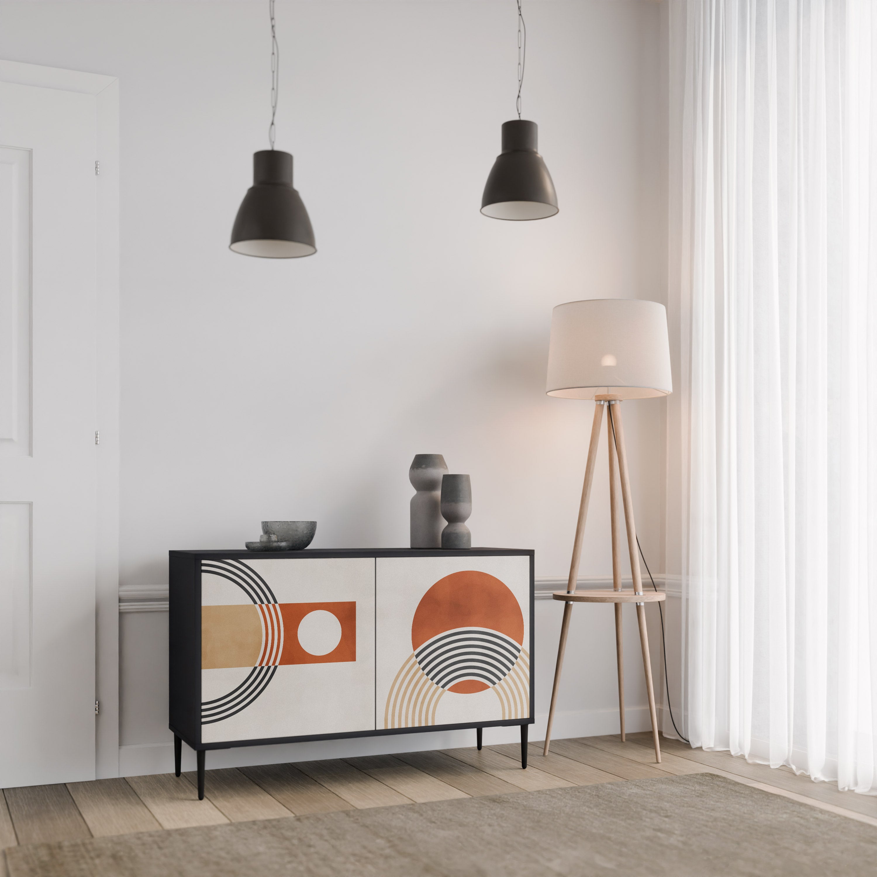 SPACE AROUND 2-Door Sideboard in Black Finish