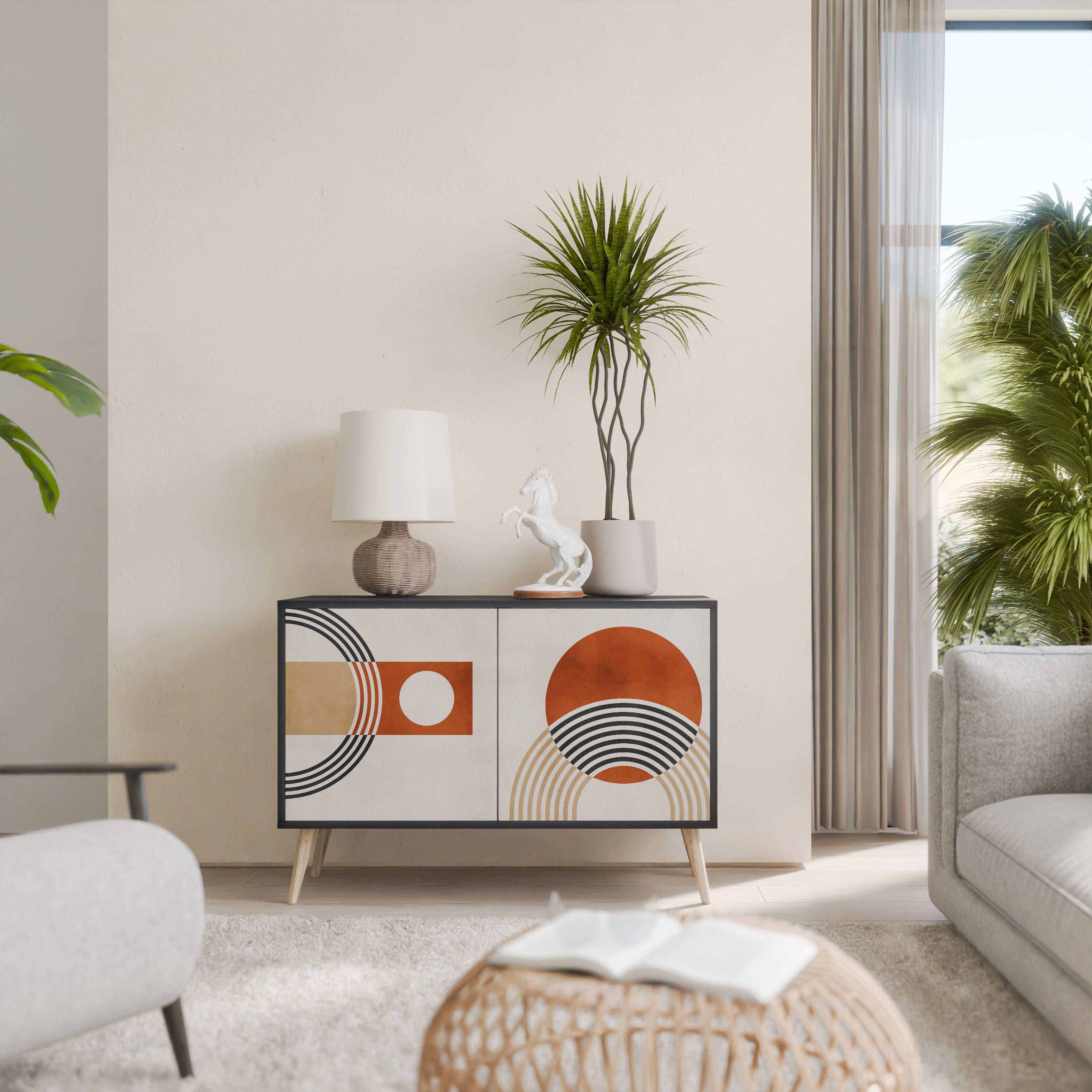 SPACE AROUND 2-Door Sideboard in Black Finish