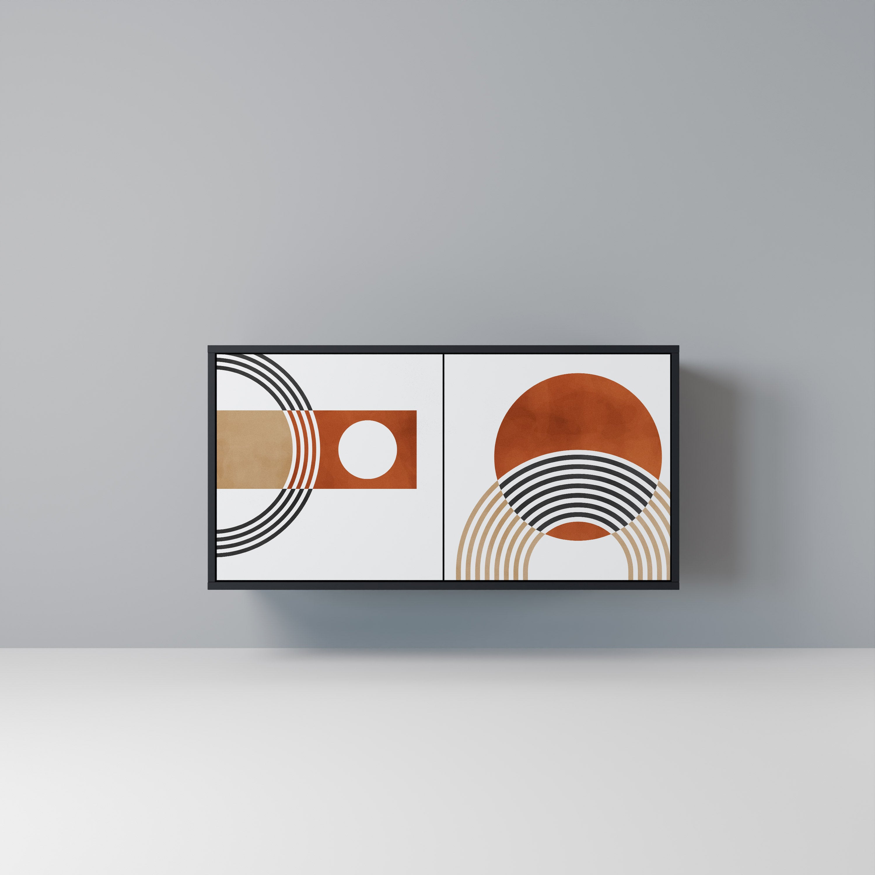 CIRCLE RHYTM 2-Door Sideboard in Black Finish