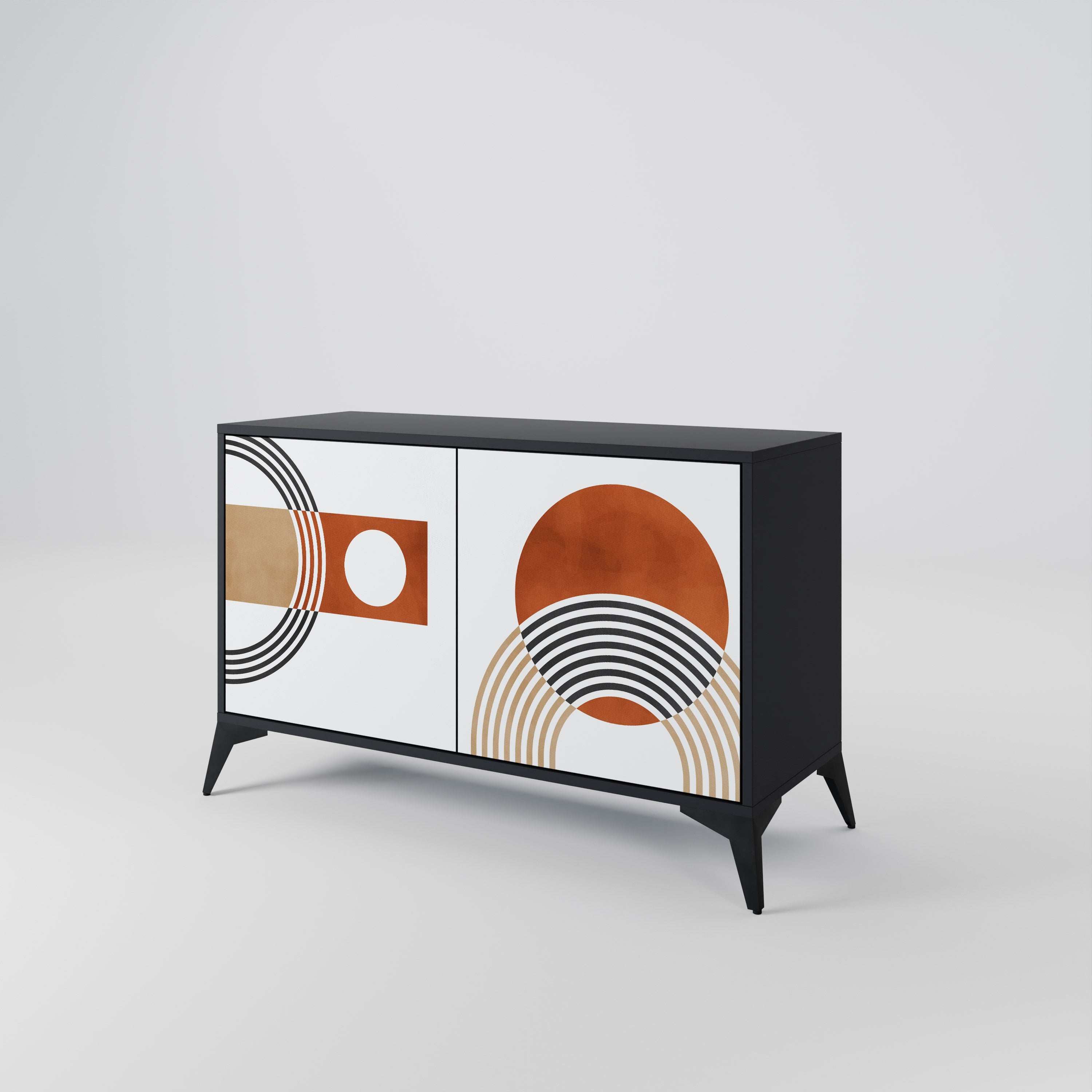 CIRCLE RHYTM 2-Door Sideboard in Black Finish