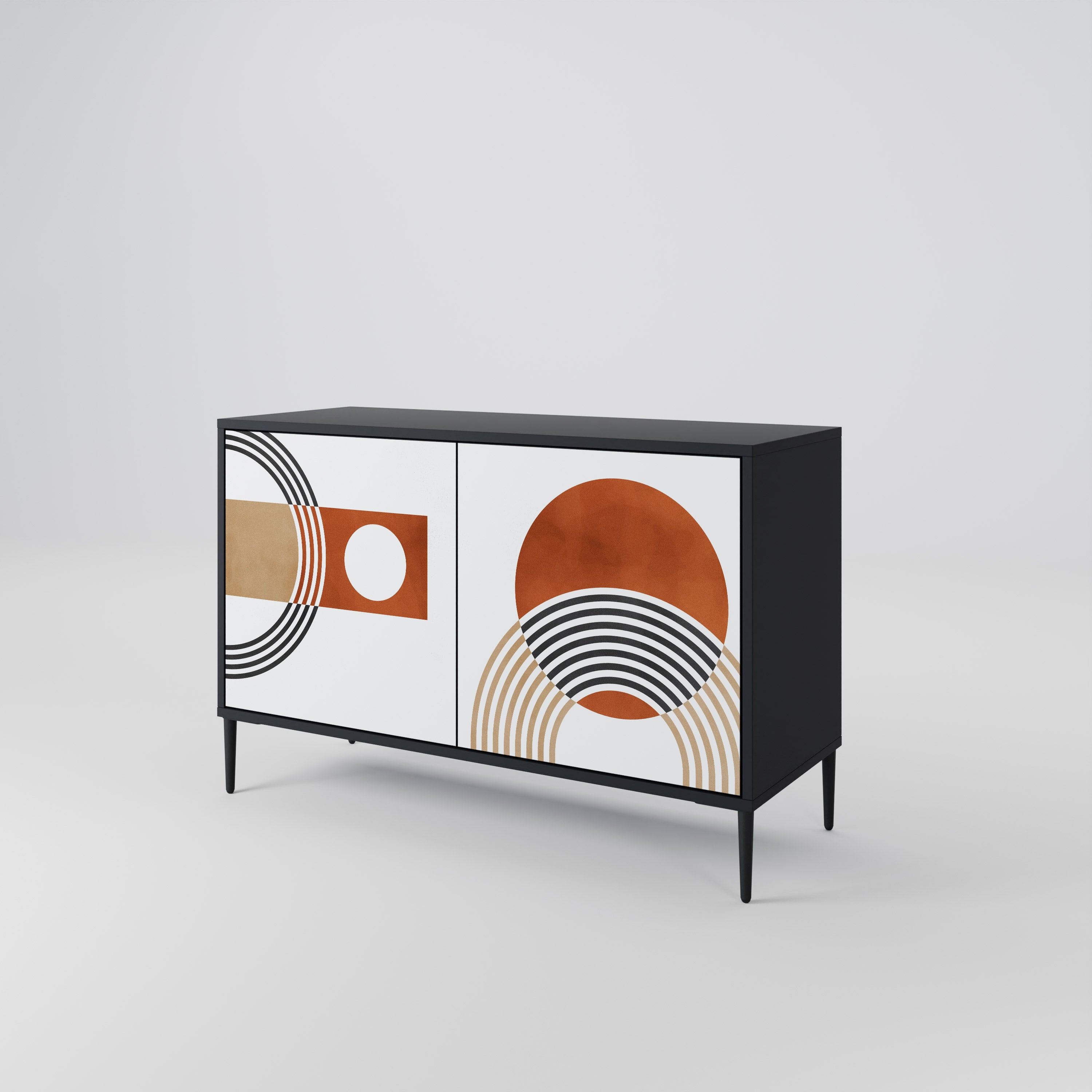 CIRCLE RHYTM 2-Door Sideboard in Black Finish