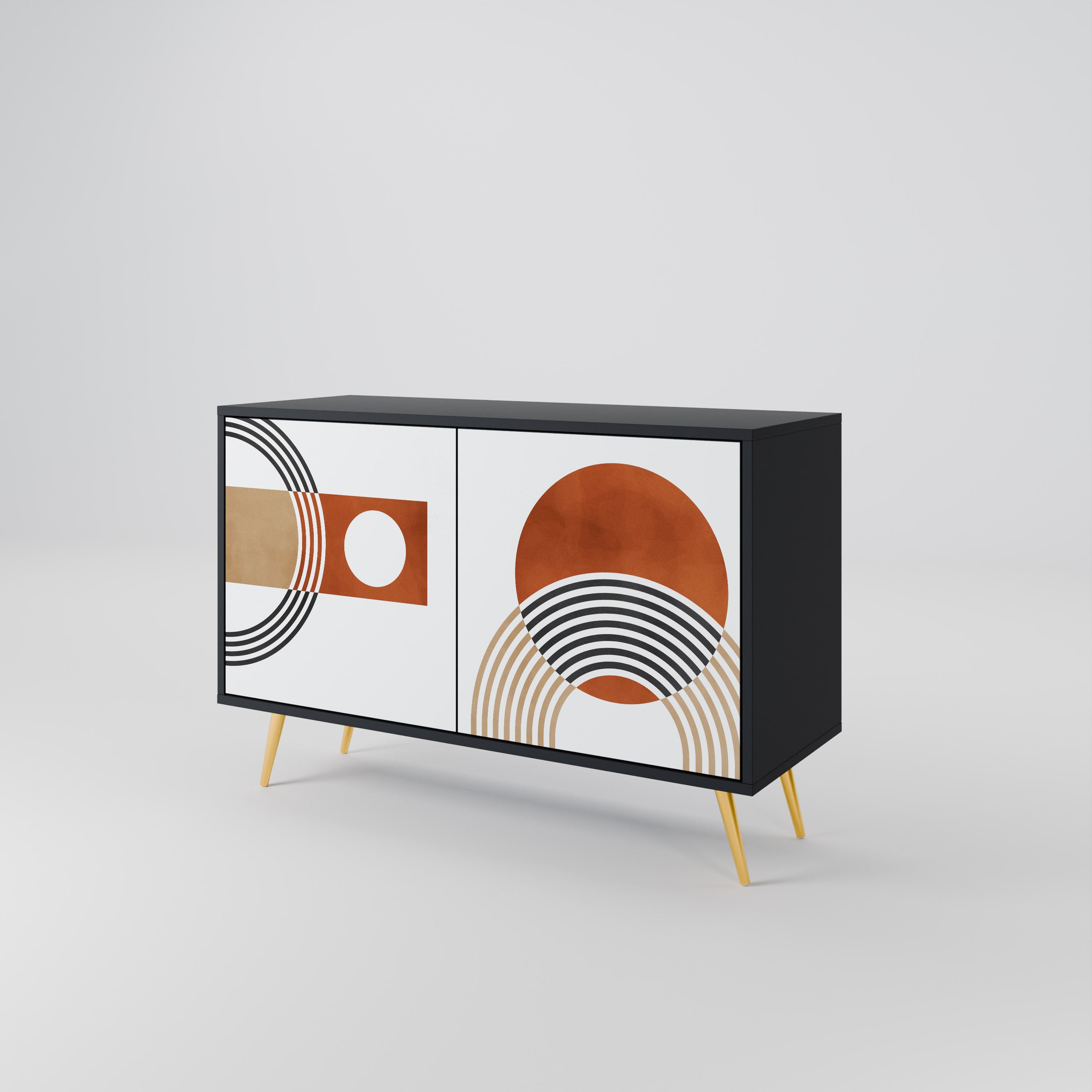 CIRCLE RHYTM 2-Door Sideboard in Black Finish