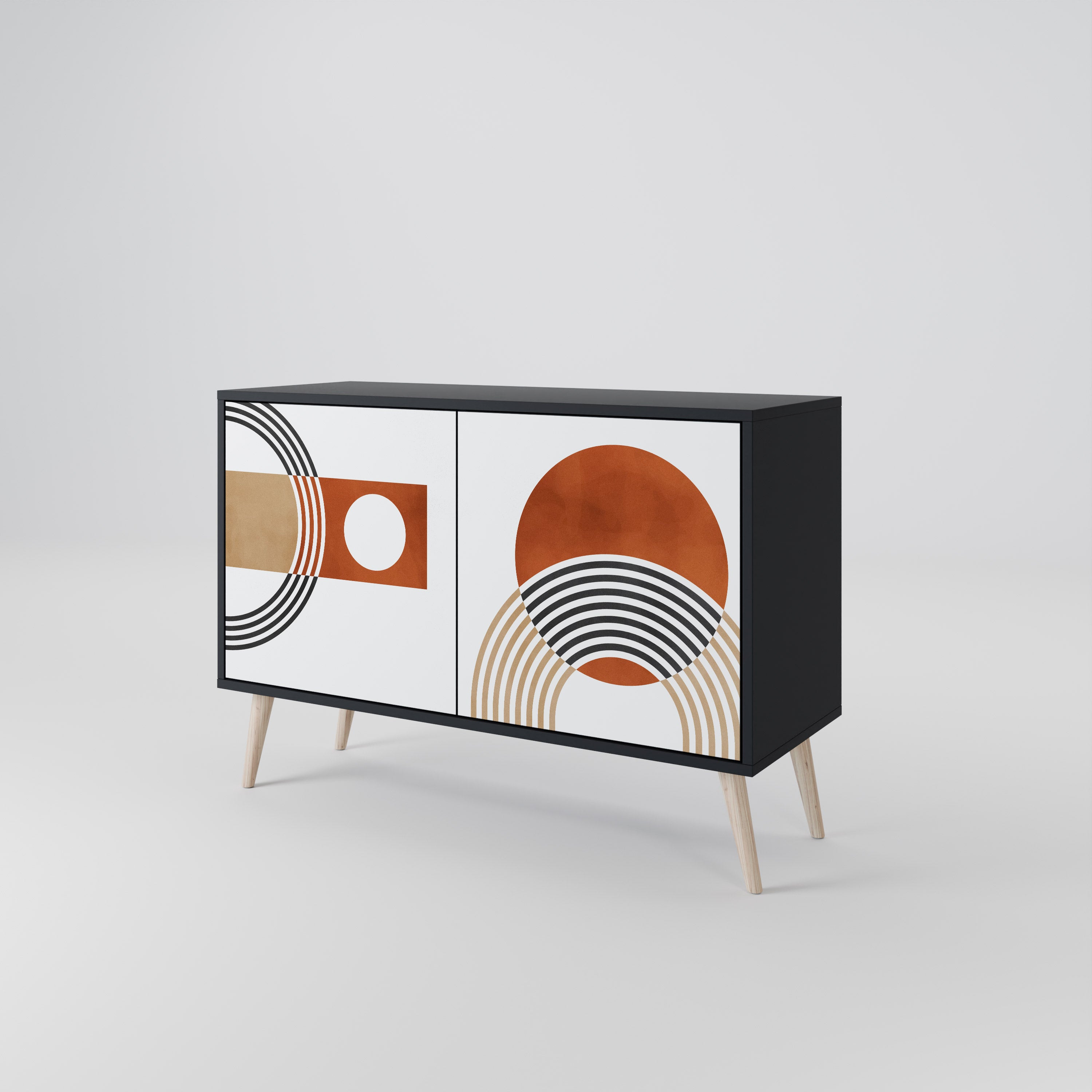 CIRCLE RHYTM 2-Door Sideboard in Black Finish