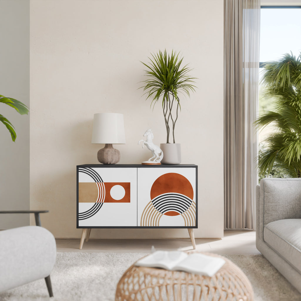 CIRCLE RHYTM 2-Door Sideboard in Black Finish