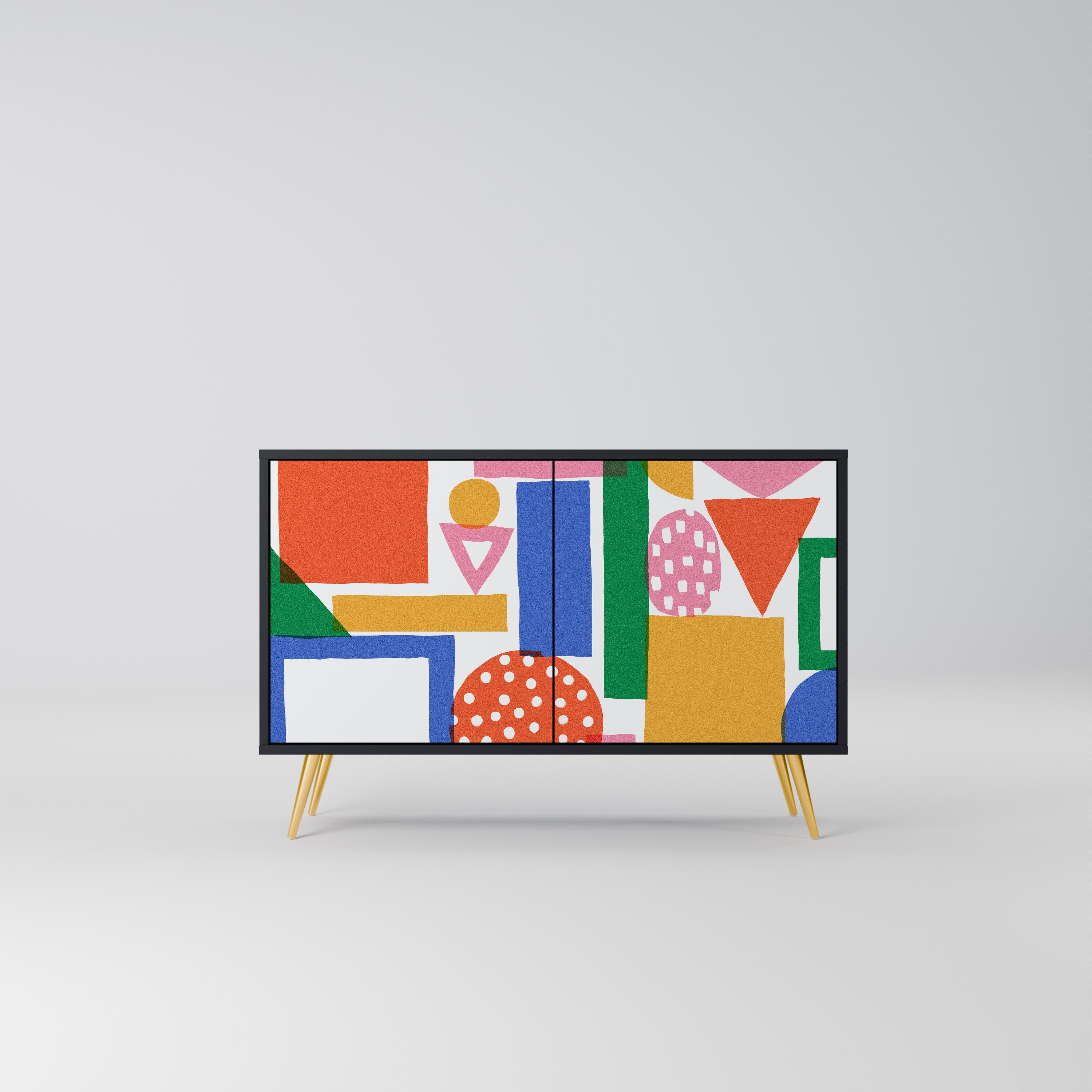 GEOMETRIC GLIMMER 2-Door Sideboard in Black Finish