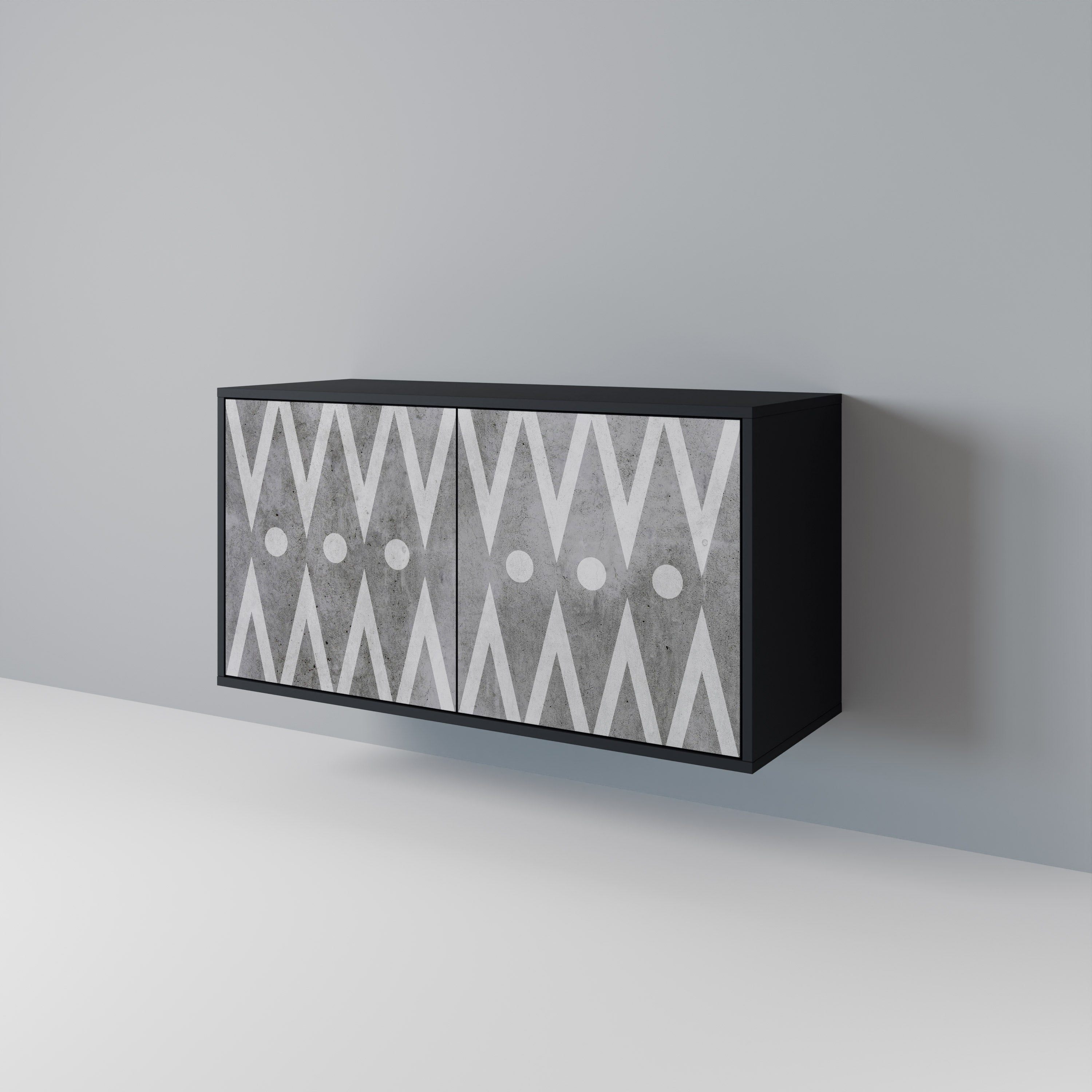 SHARP EDGES 2-Door Sideboard in Black Finish