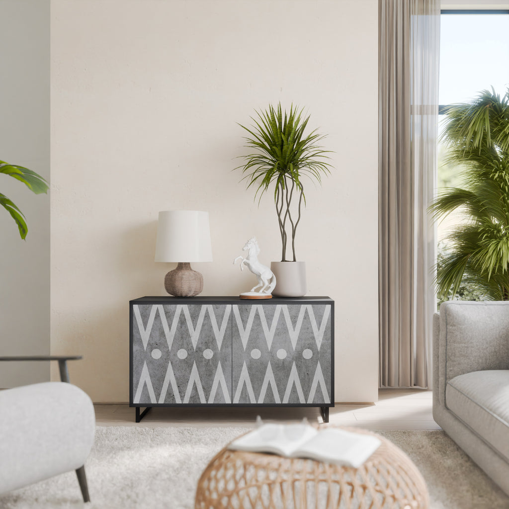 SHARP EDGES 2-Door Sideboard in Black Finish