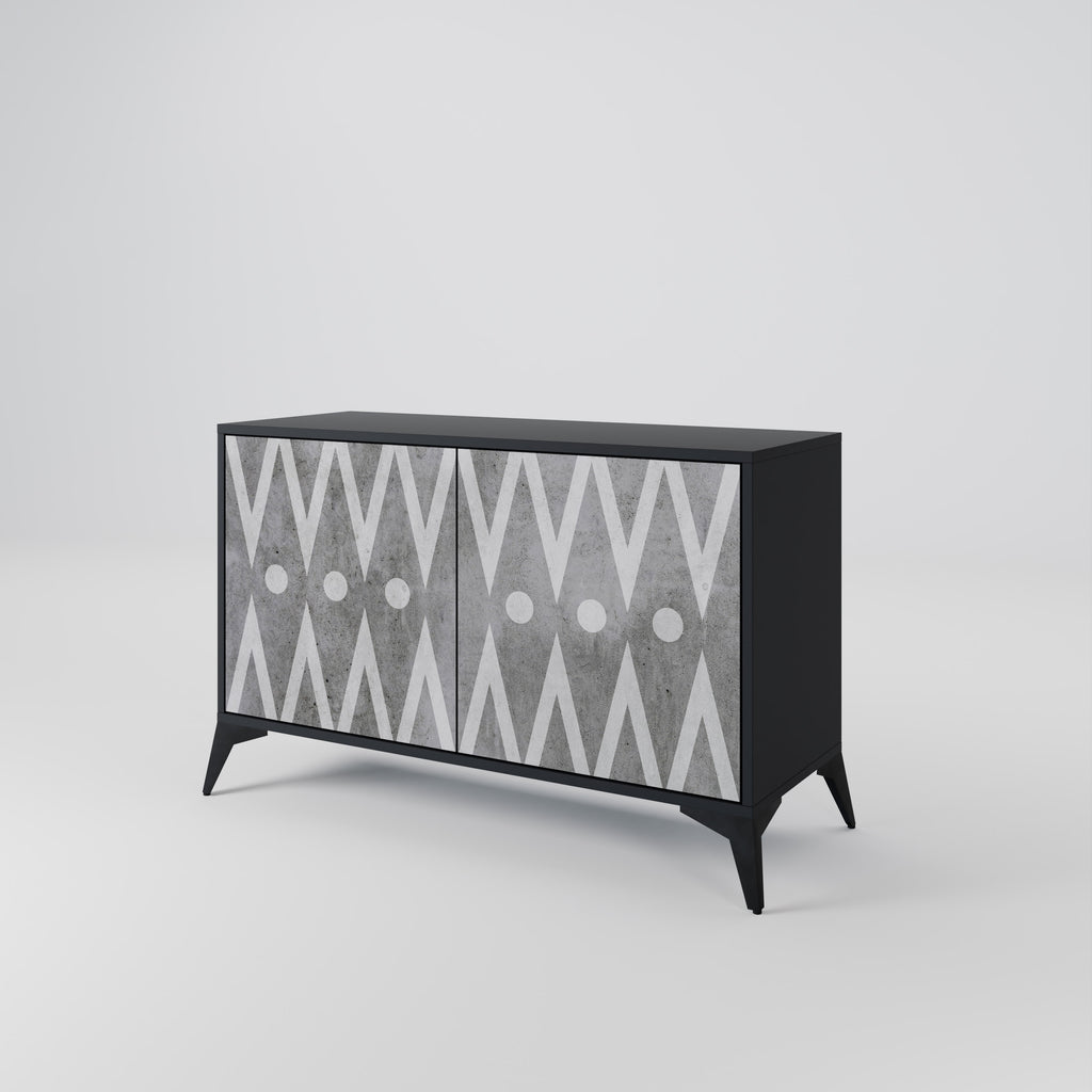 SHARP EDGES 2-Door Sideboard in Black Finish