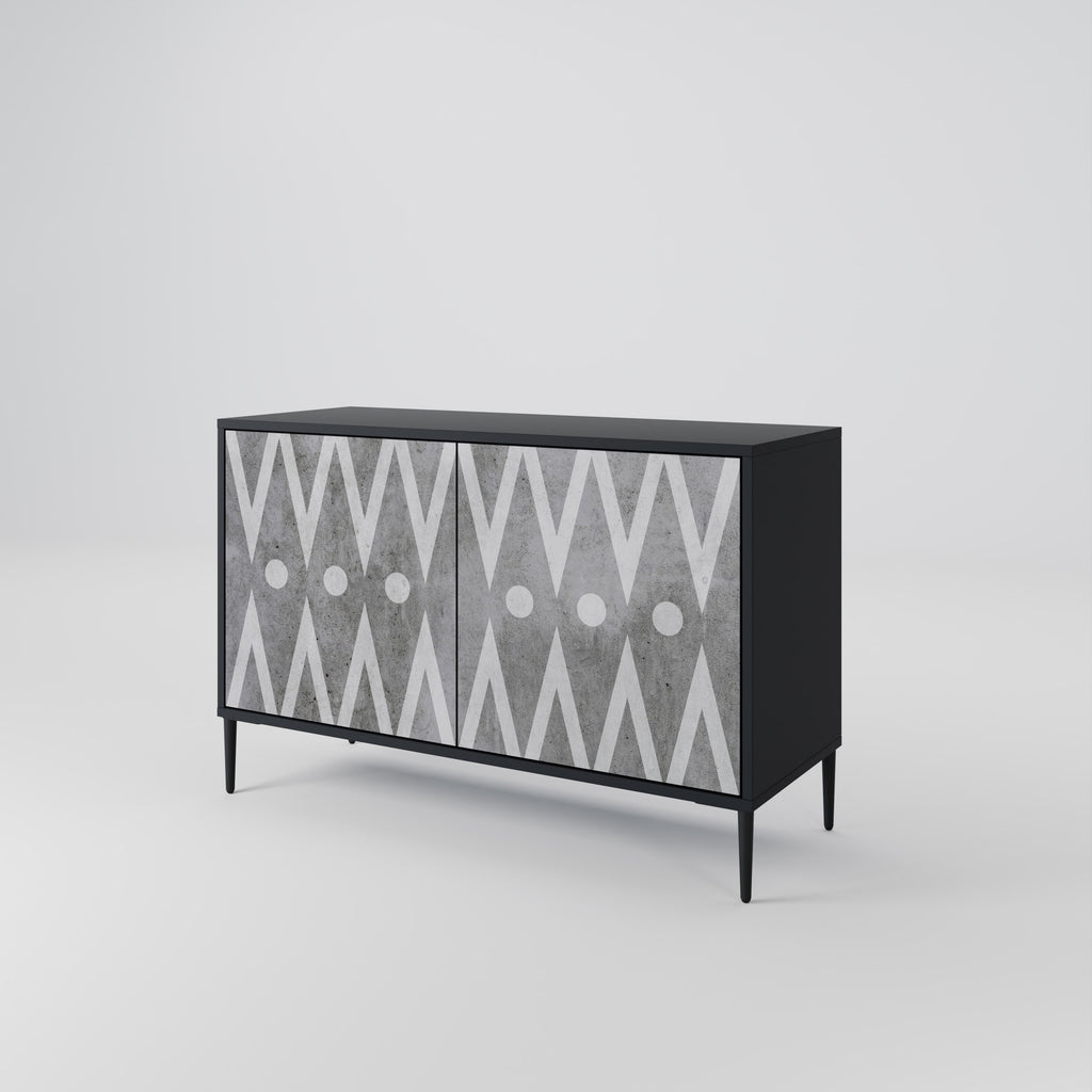 SHARP EDGES 2-Door Sideboard in Black Finish