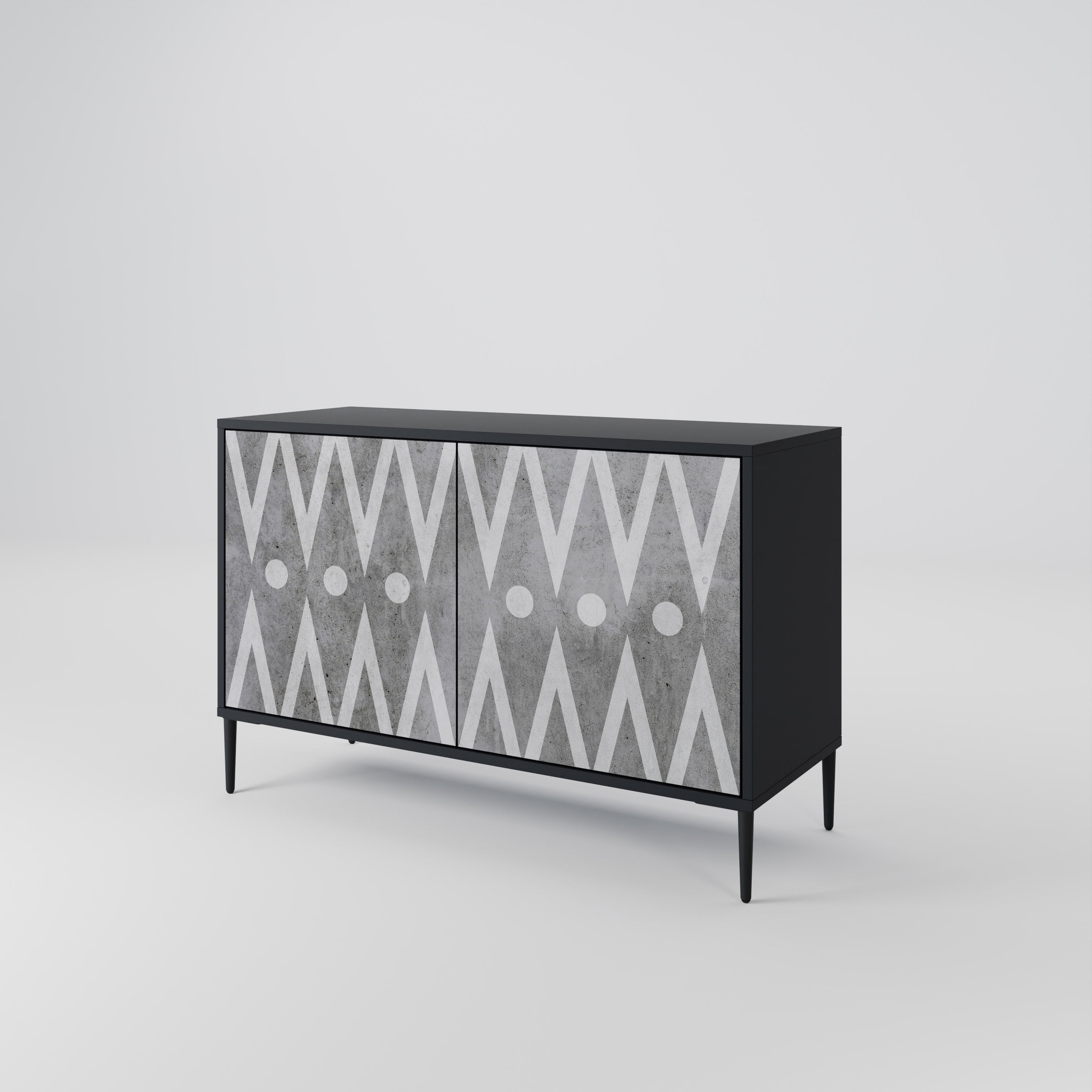 SHARP EDGES 2-Door Sideboard in Black Finish