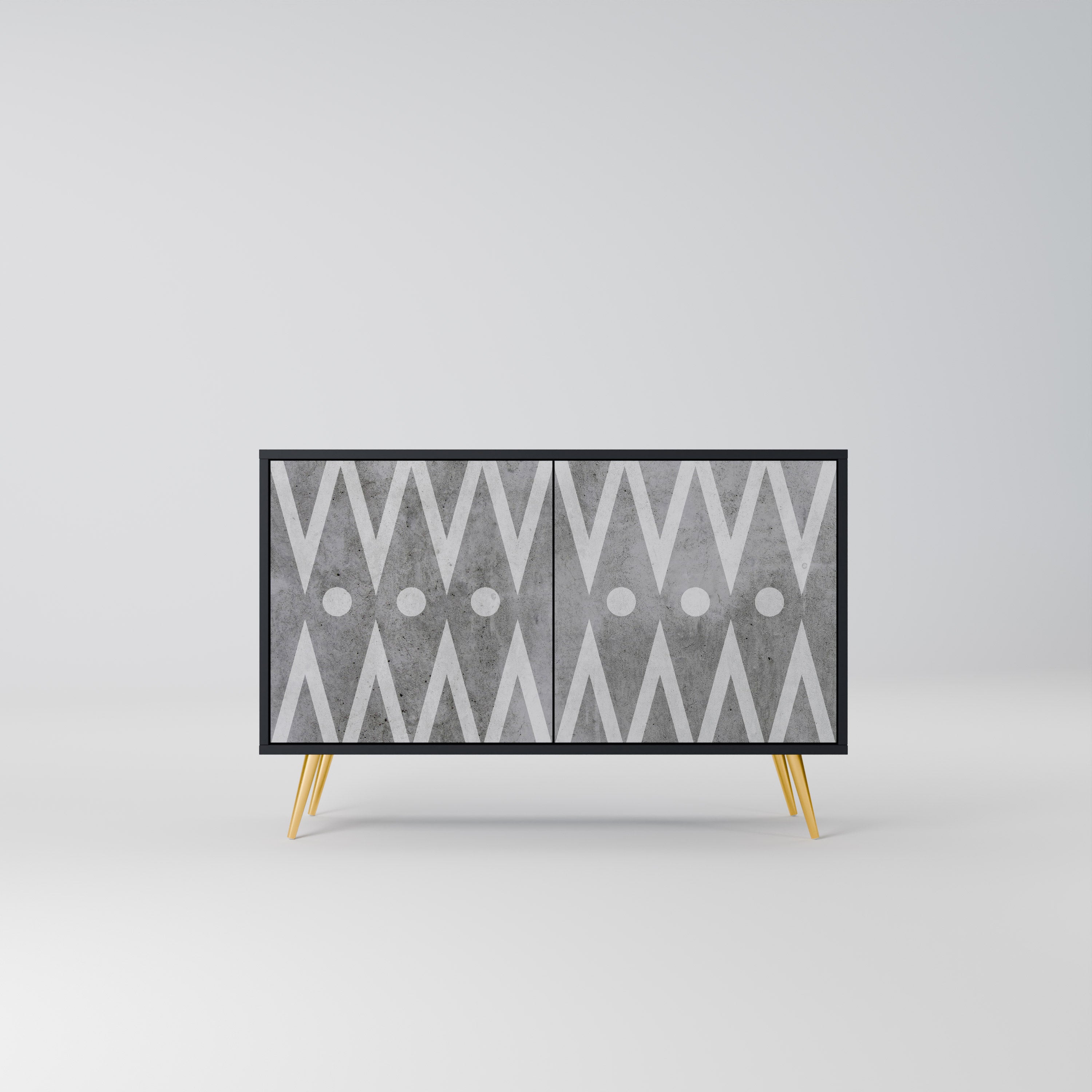 SHARP EDGES 2-Door Sideboard in Black Finish