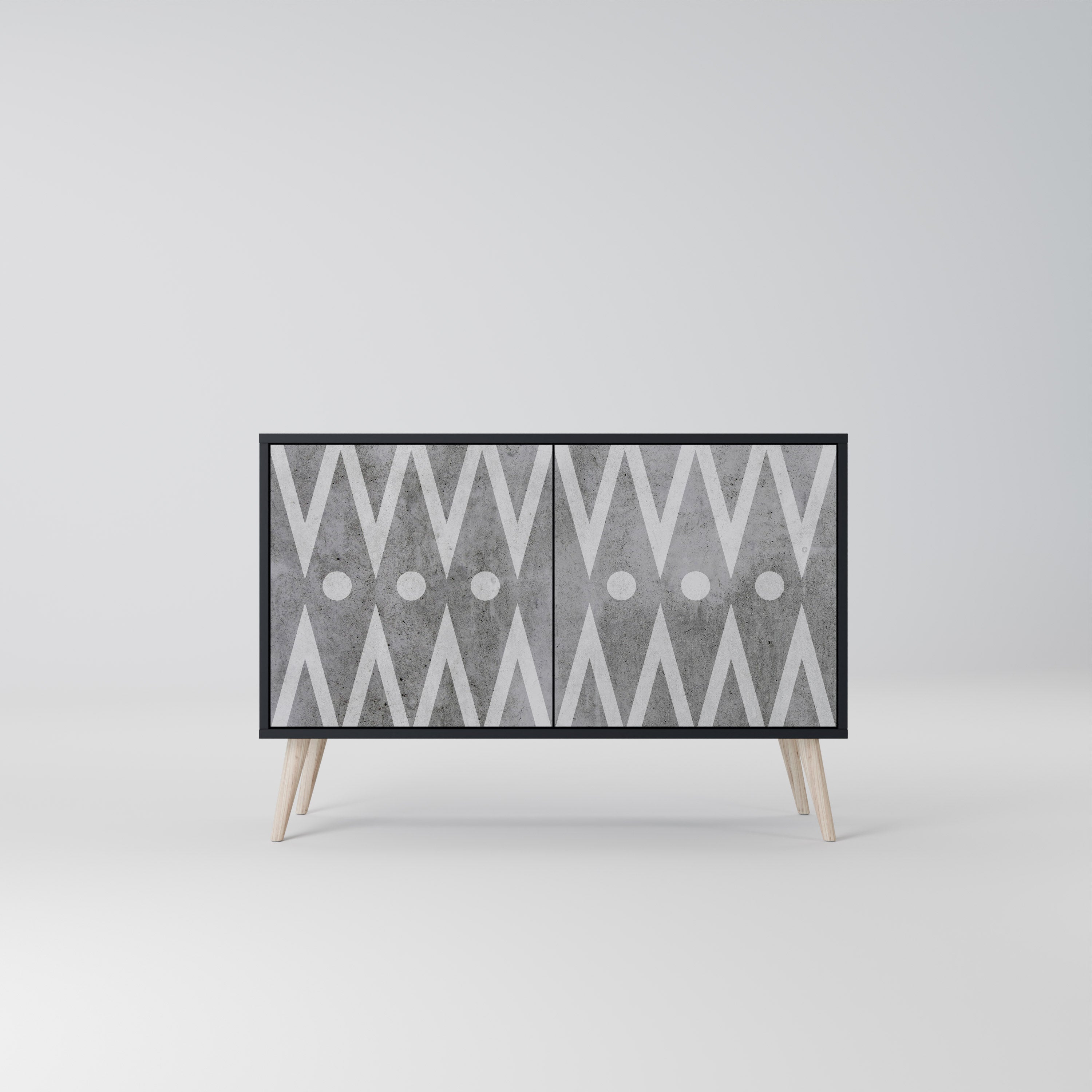 SHARP EDGES 2-Door Sideboard in Black Finish