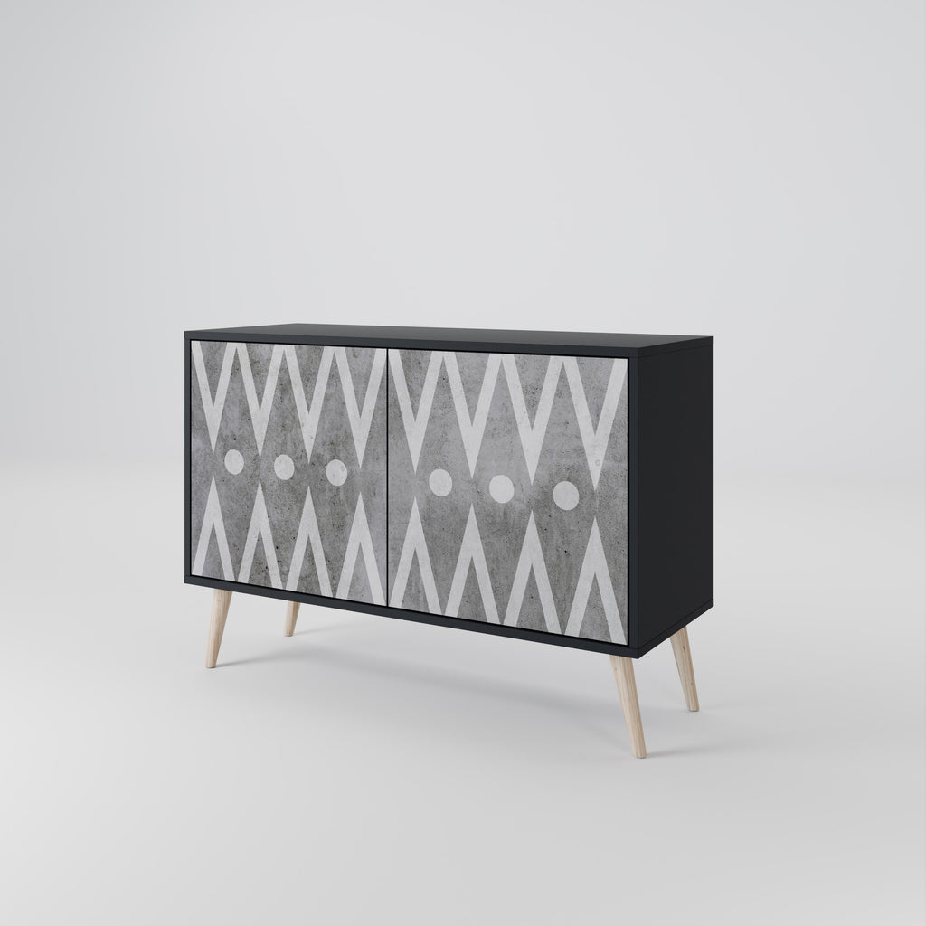 SHARP EDGES 2-Door Sideboard in Black Finish