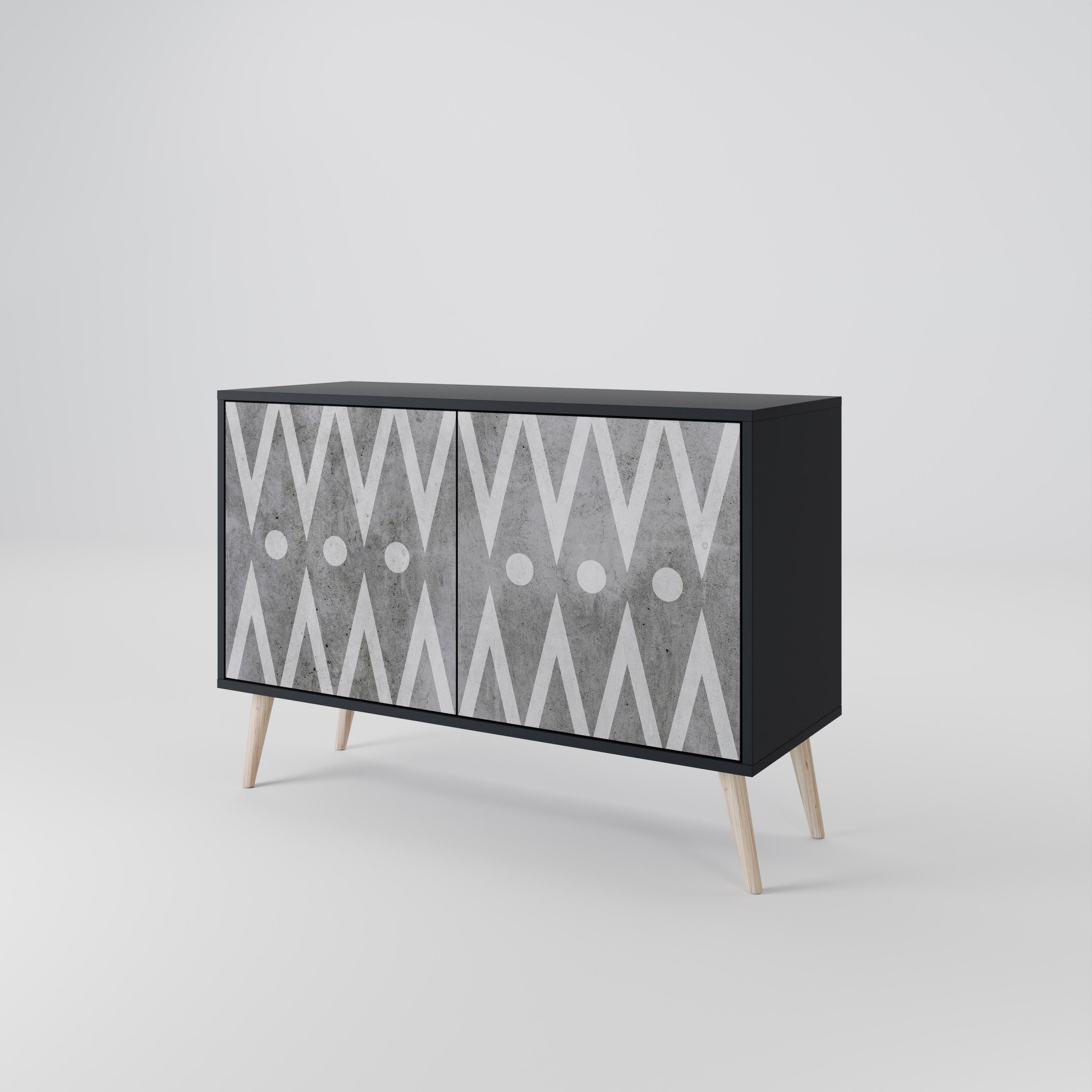 SHARP EDGES 2-Door Sideboard in Black Finish