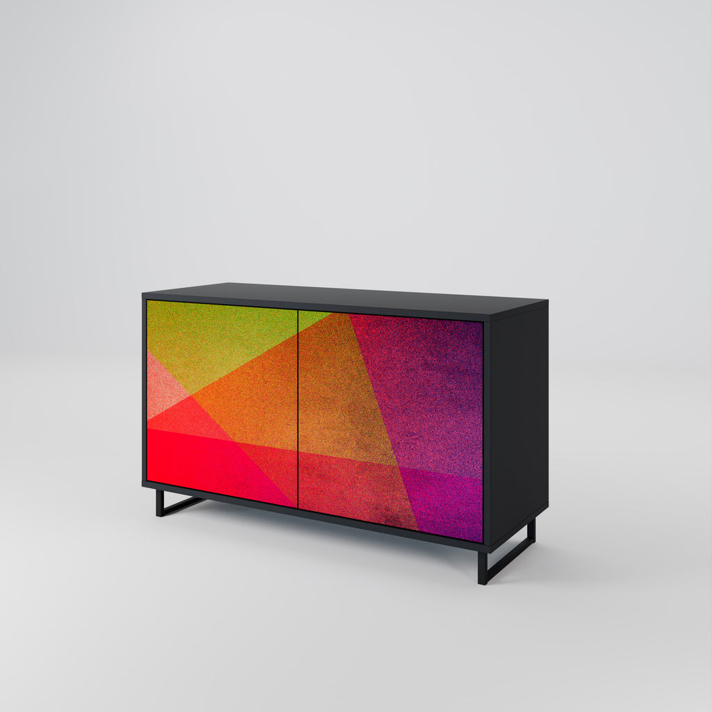 VIVID GEOMETRY 2-Door Sideboard in Black Finish