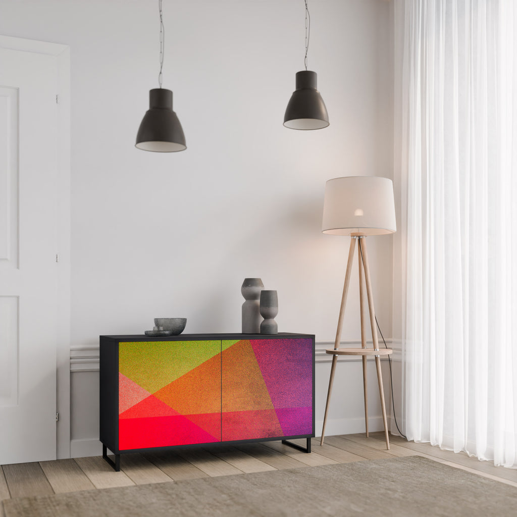 VIVID GEOMETRY 2-Door Sideboard in Black Finish