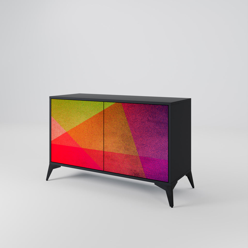 VIVID GEOMETRY 2-Door Sideboard in Black Finish