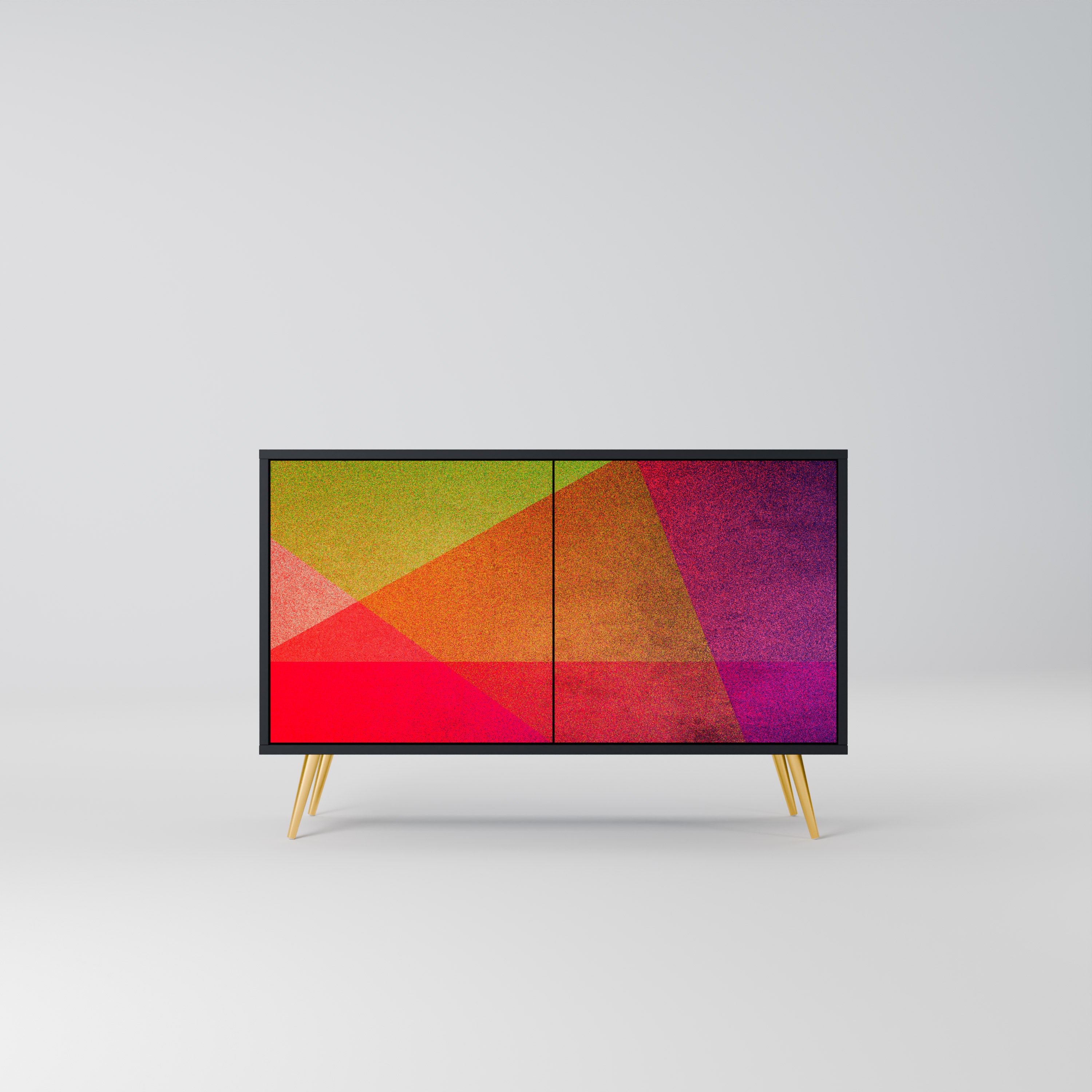 VIVID GEOMETRY 2-Door Sideboard in Black Finish