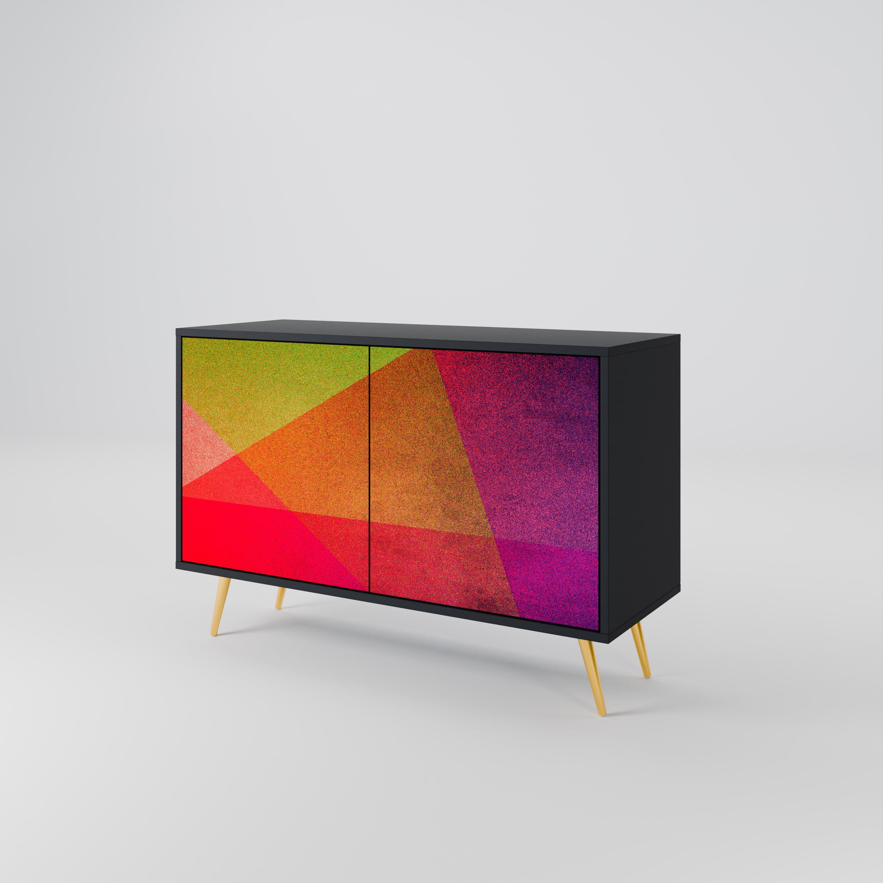 VIVID GEOMETRY 2-Door Sideboard in Black Finish