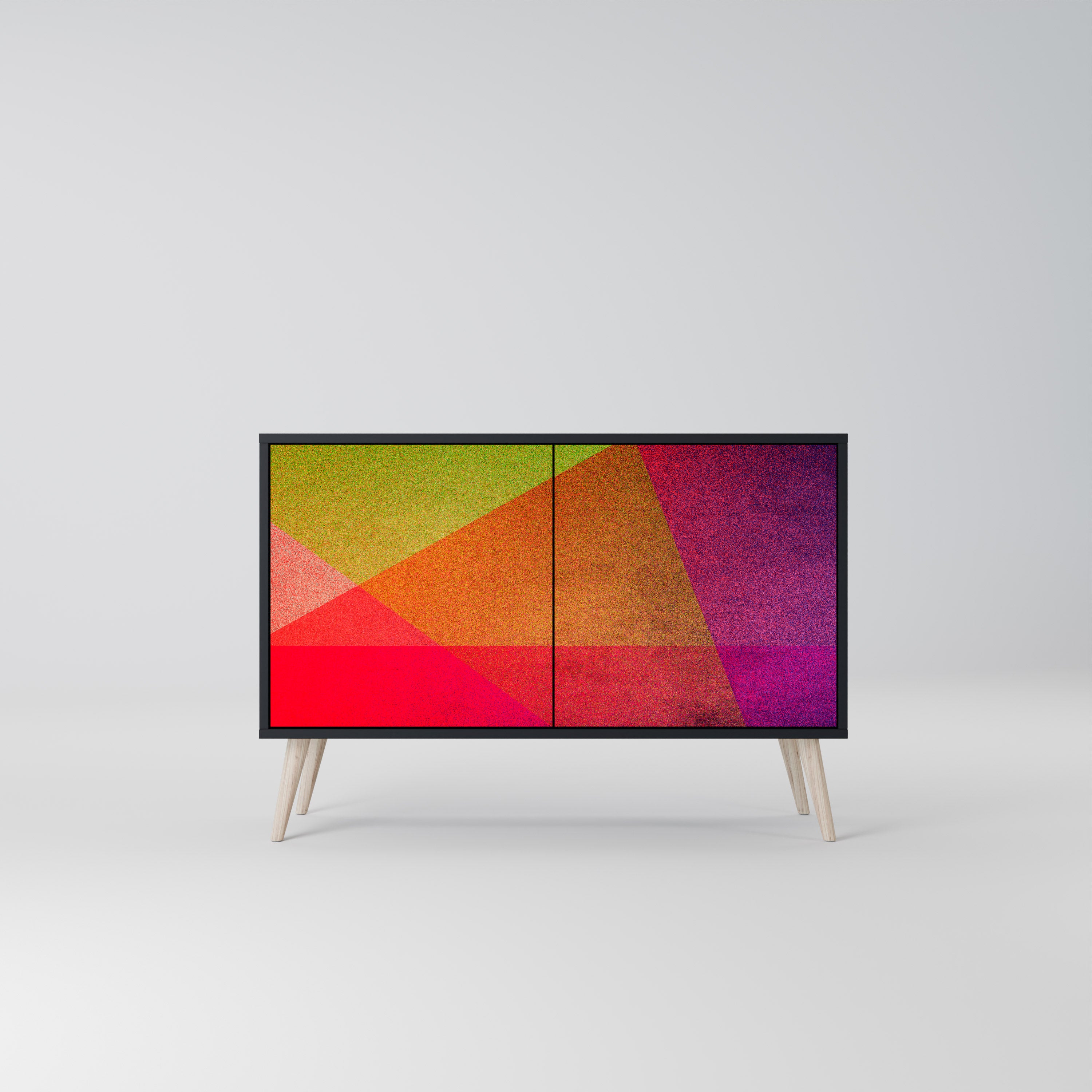 VIVID GEOMETRY 2-Door Sideboard in Black Finish