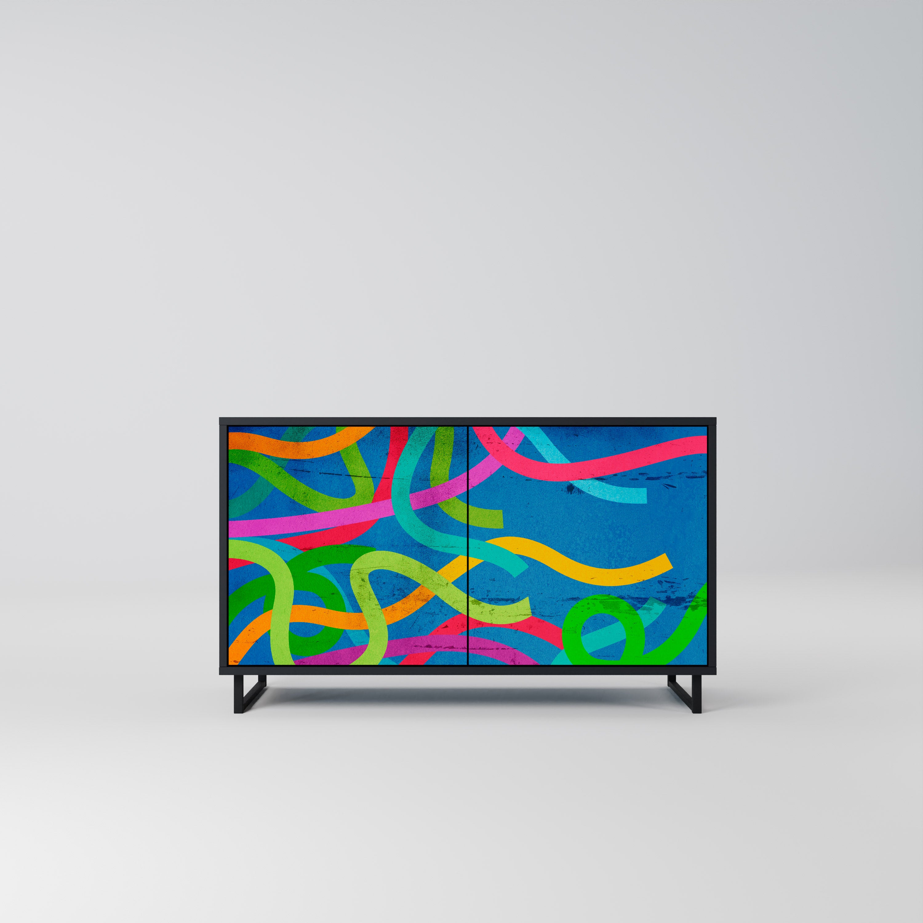 STREAMER TANGLE 2-Door Sideboard in Black Finish