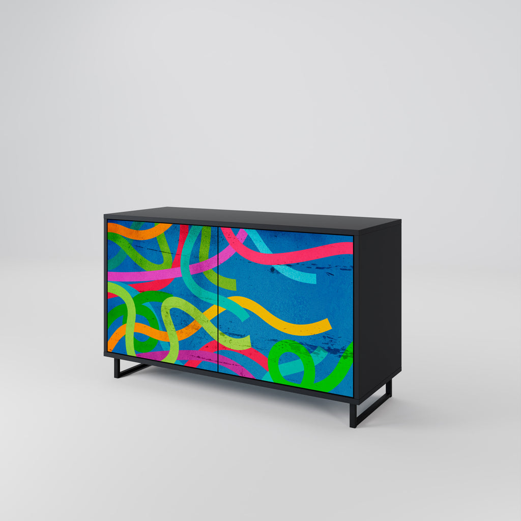 STREAMER TANGLE 2-Door Sideboard in Black Finish