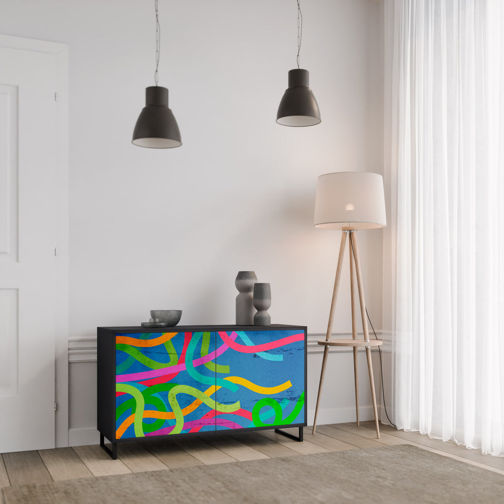 STREAMER TANGLE 2-Door Sideboard in Black Finish
