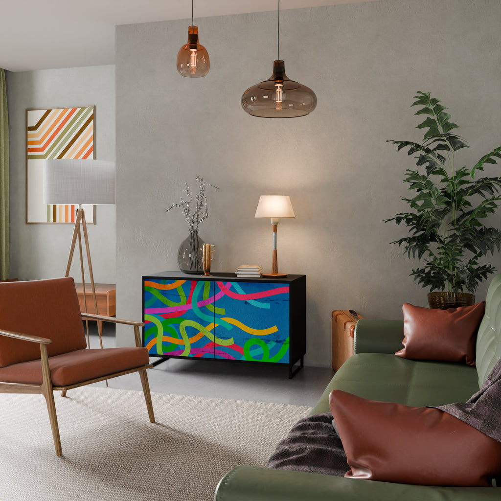 STREAMER TANGLE 2-Door Sideboard in Black Finish