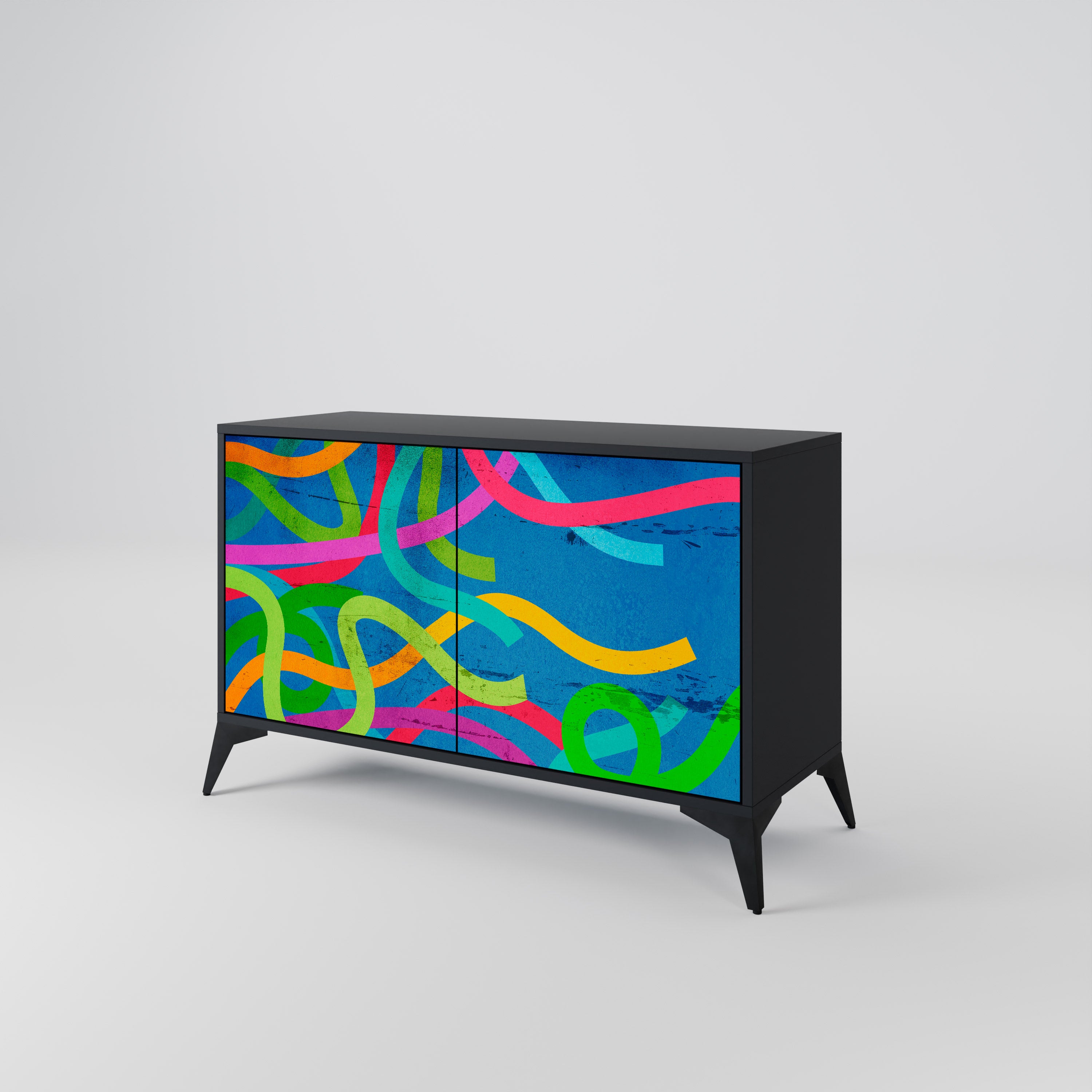 STREAMER TANGLE 2-Door Sideboard in Black Finish