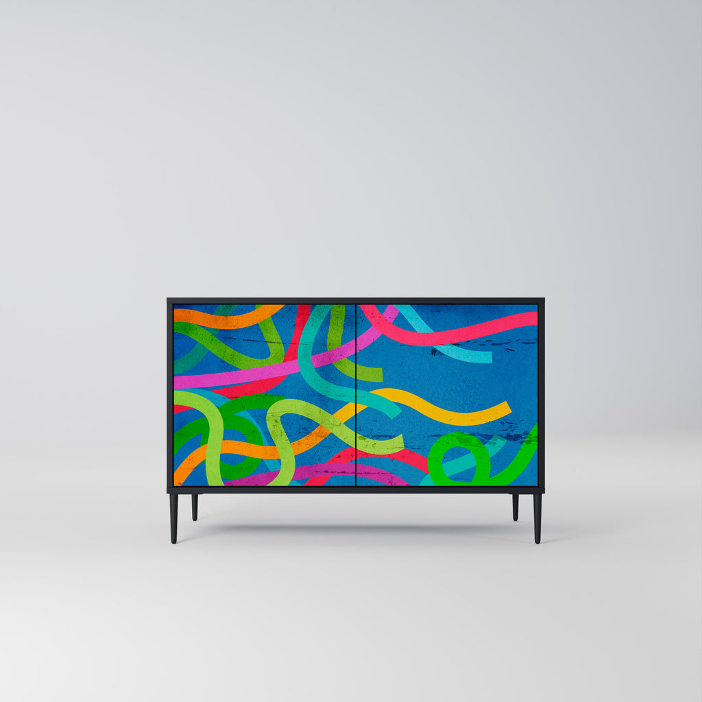 STREAMER TANGLE 2-Door Sideboard in Black Finish
