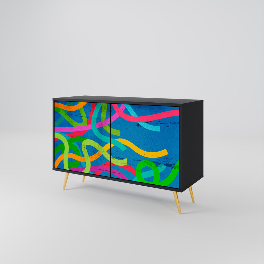 STREAMER TANGLE 2-Door Sideboard in Black Finish