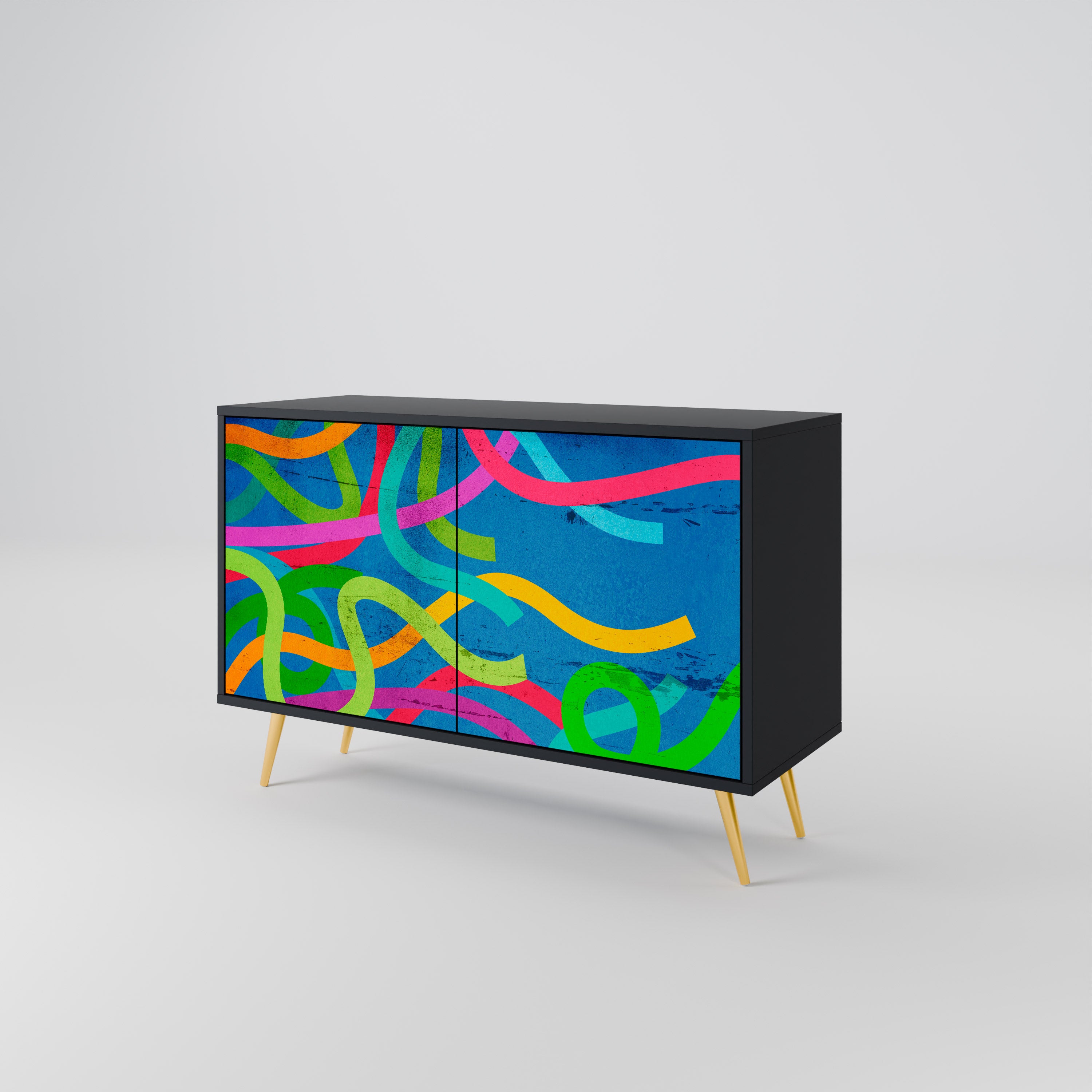 STREAMER TANGLE 2-Door Sideboard in Black Finish