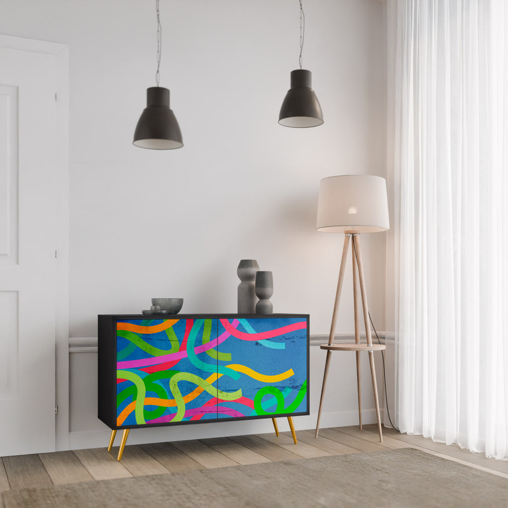 STREAMER TANGLE 2-Door Sideboard in Black Finish