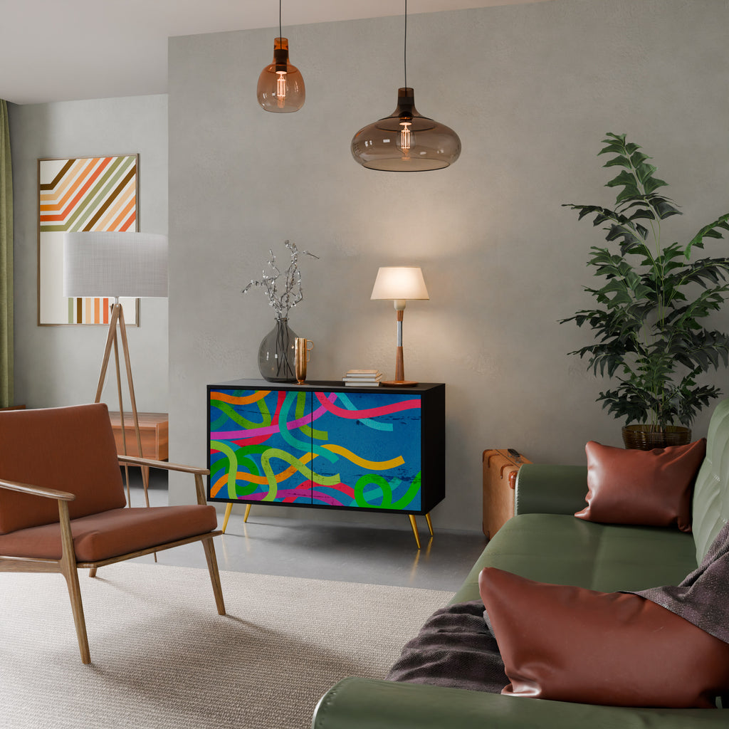 STREAMER TANGLE 2-Door Sideboard in Black Finish