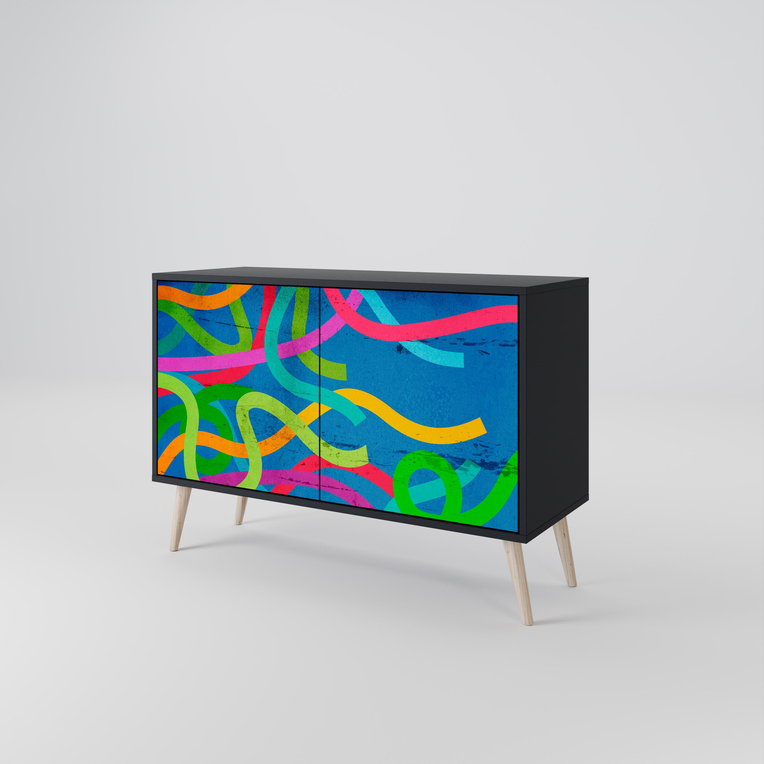 STREAMER TANGLE 2-Door Sideboard in Black Finish