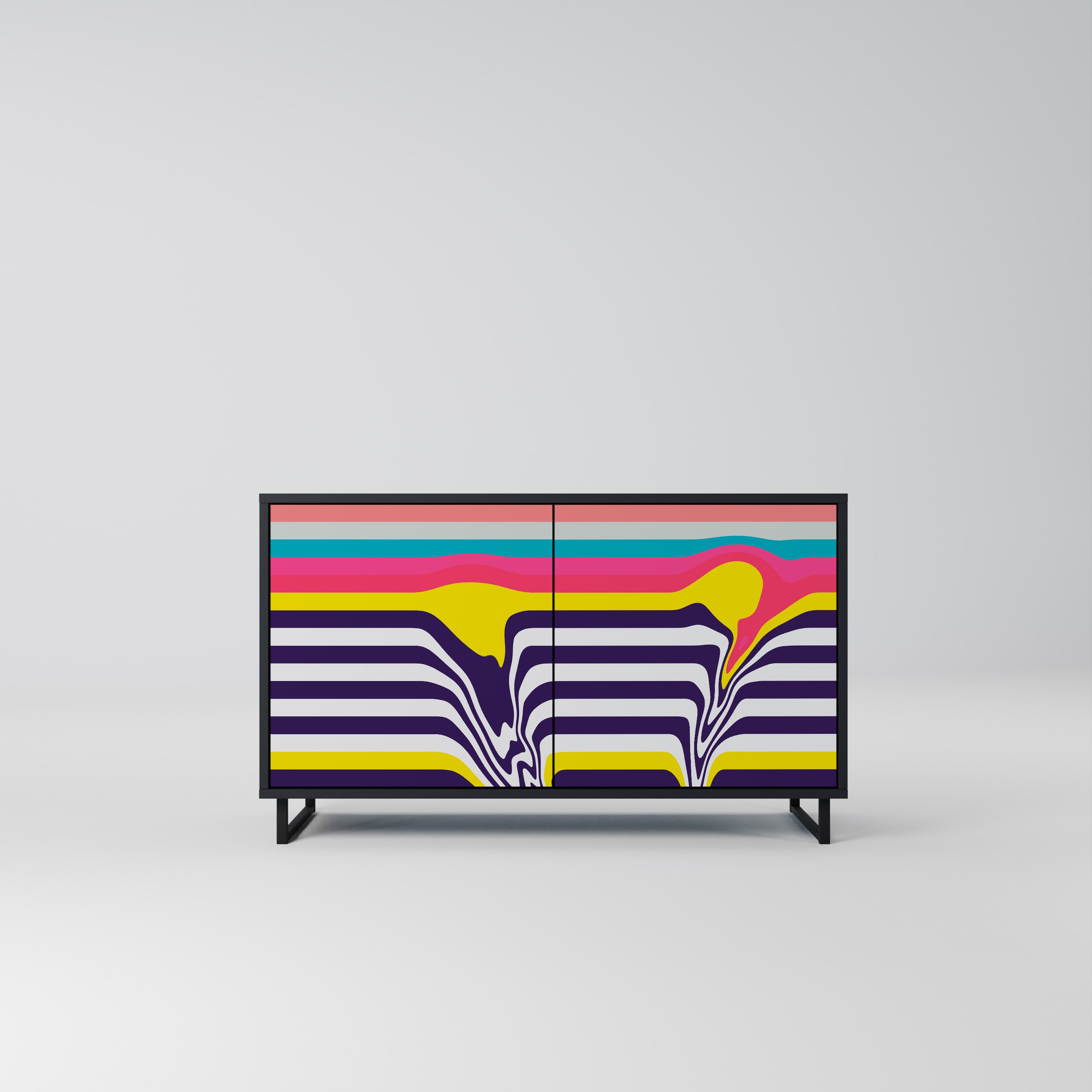 TONE COLLAPSE 2-Door Sideboard in Black Finish