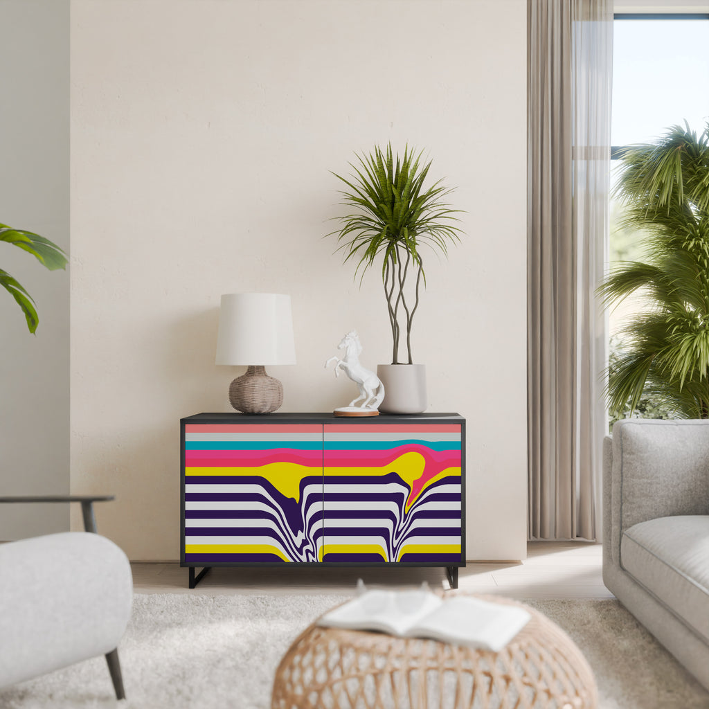 TONE COLLAPSE 2-Door Sideboard in Black Finish