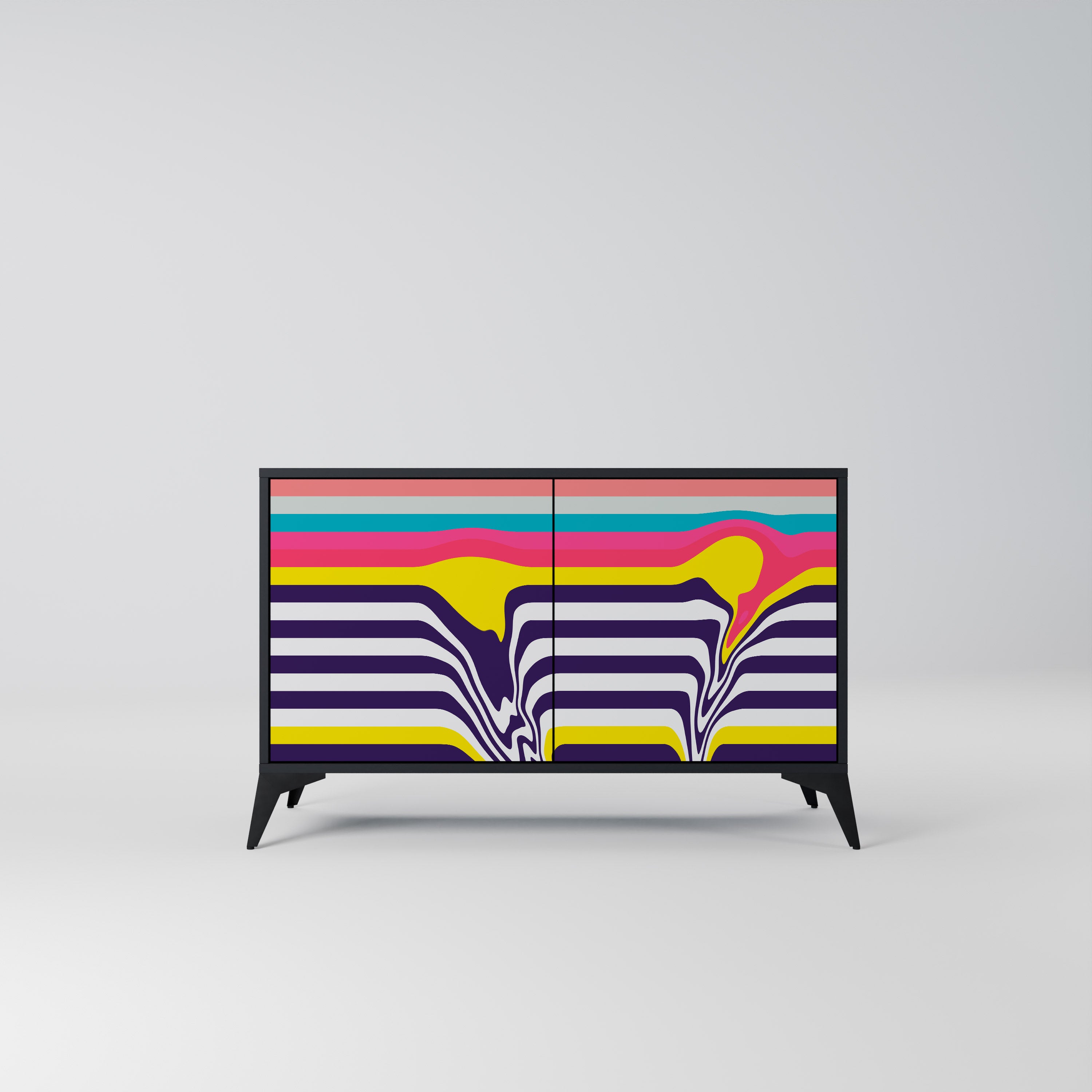 TONE COLLAPSE 2-Door Sideboard in Black Finish