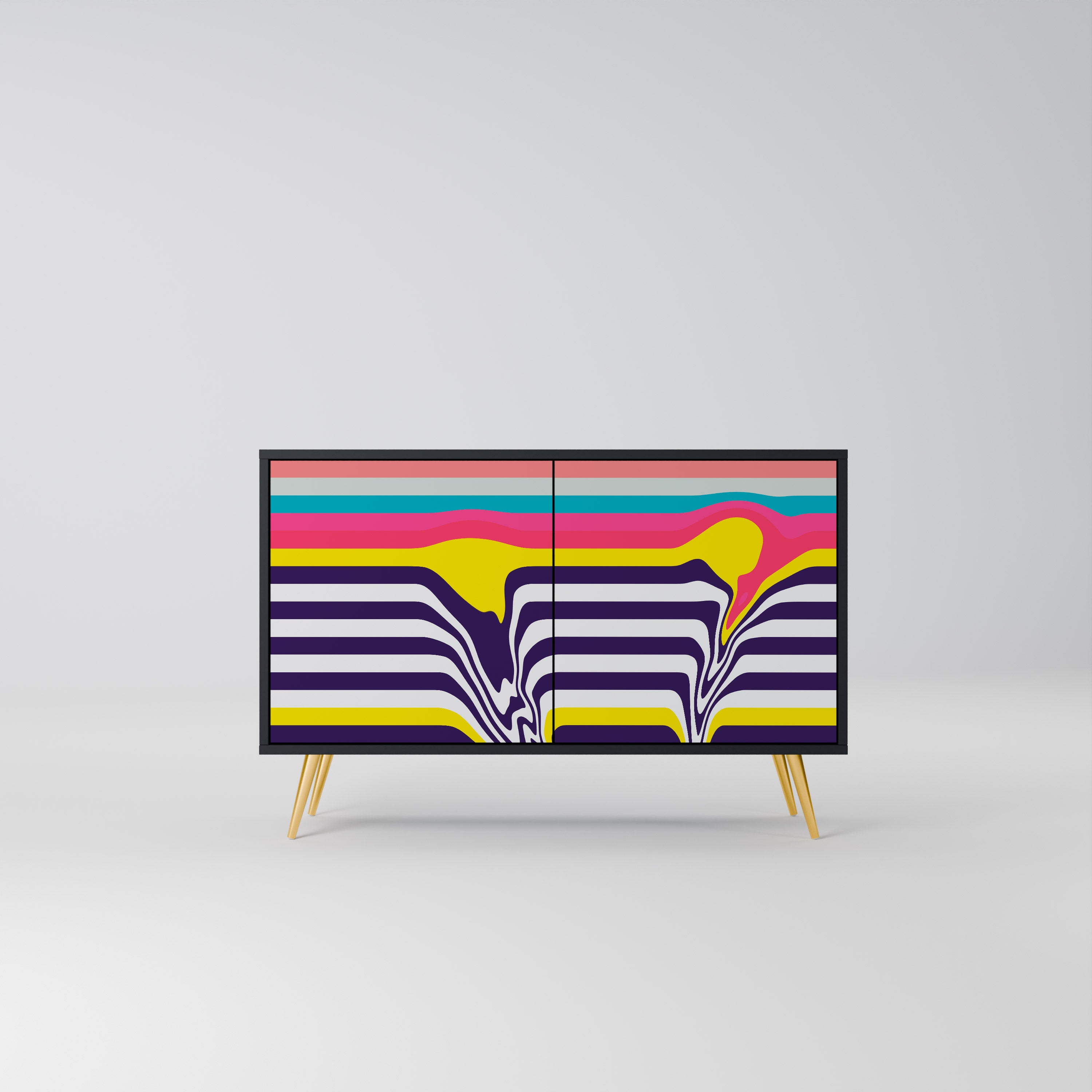 TONE COLLAPSE 2-Door Sideboard in Black Finish