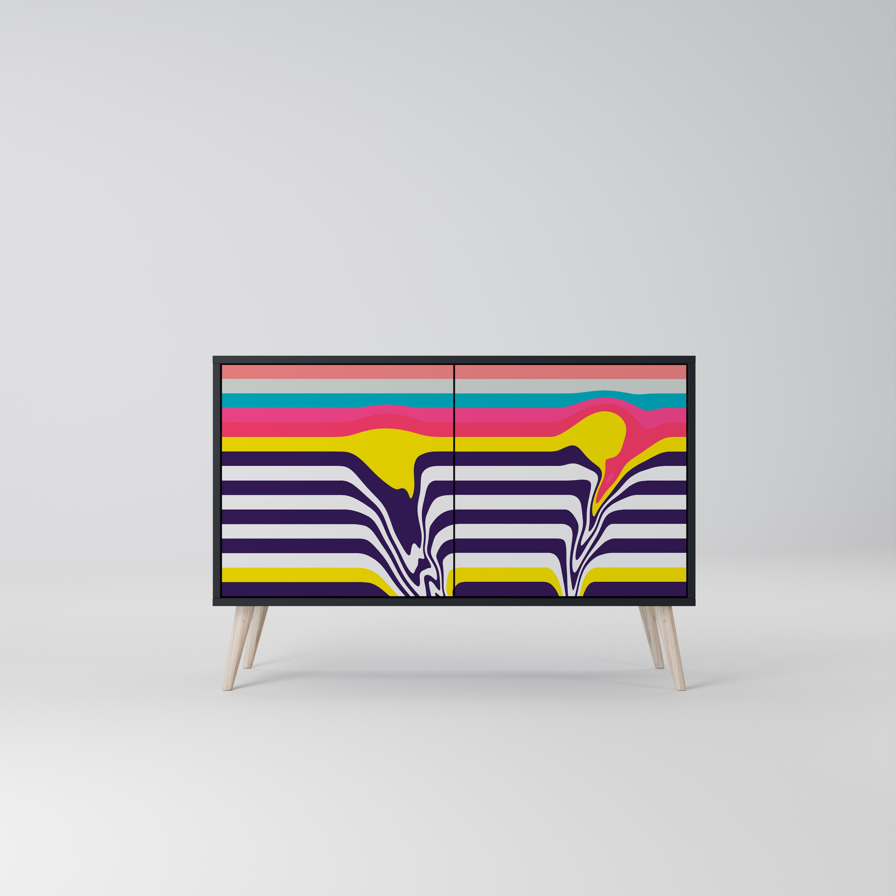 TONE COLLAPSE 2-Door Sideboard in Black Finish