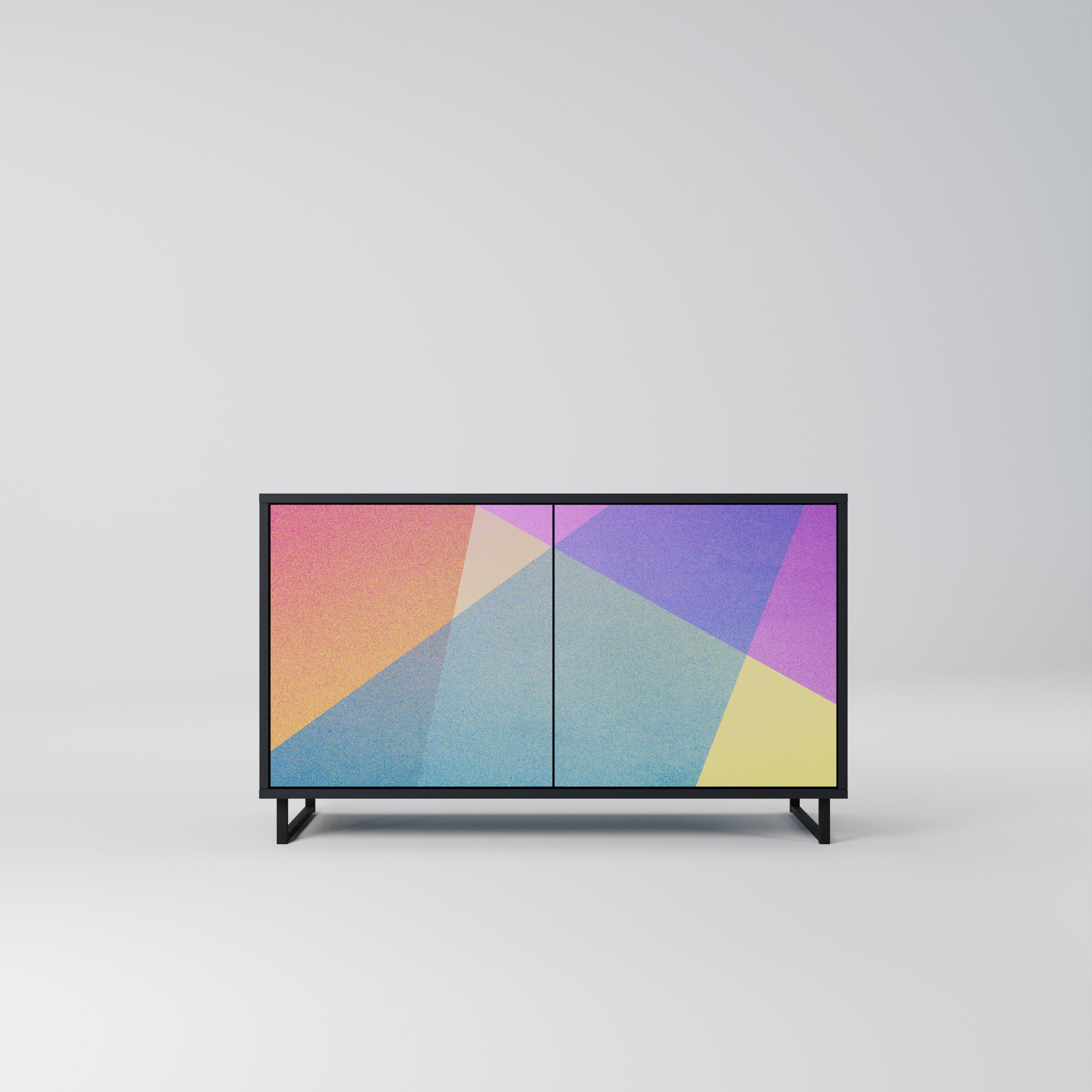 BRIGHT GEOMETRY 2-Door Sideboard in Black Finish