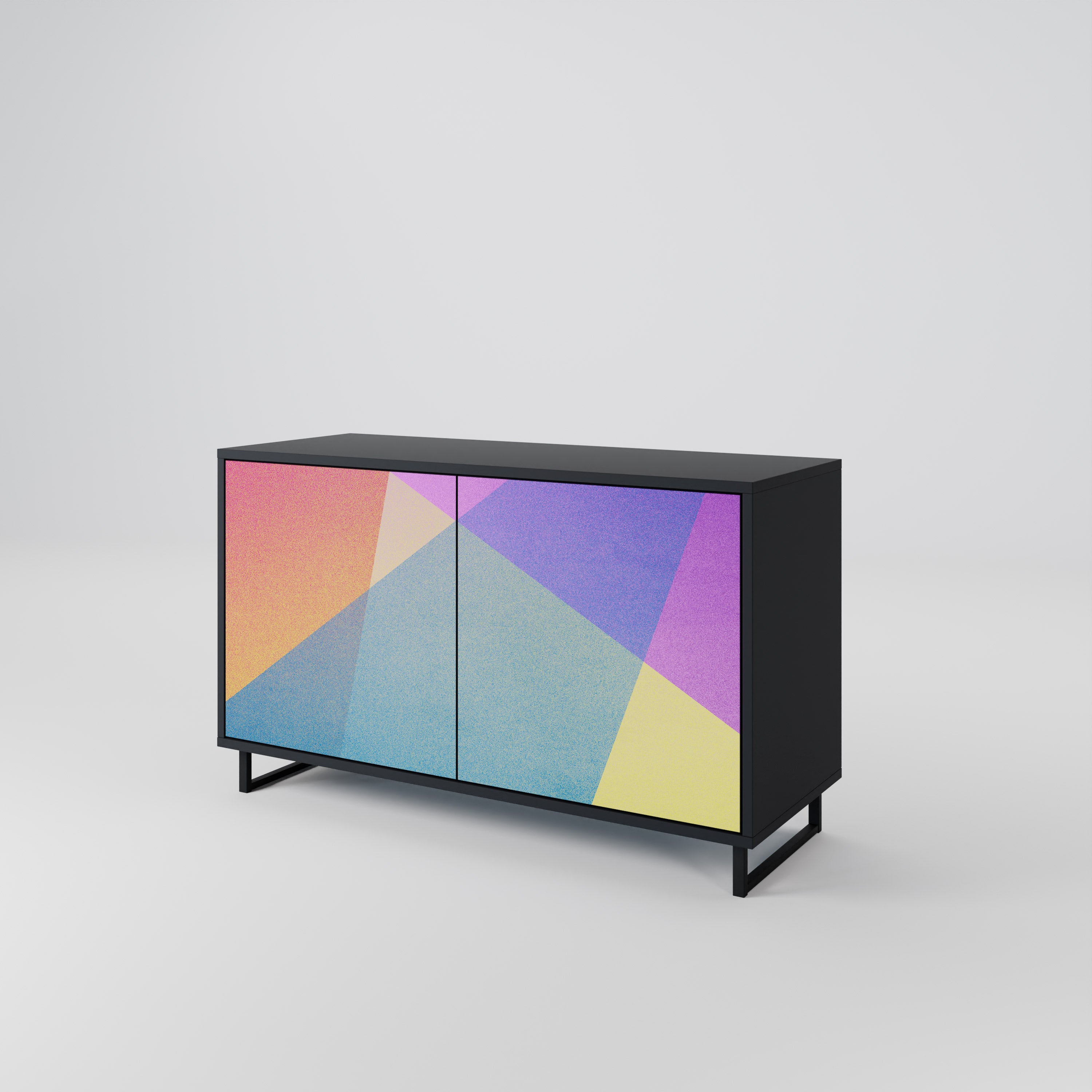 BRIGHT GEOMETRY 2-Door Sideboard in Black Finish