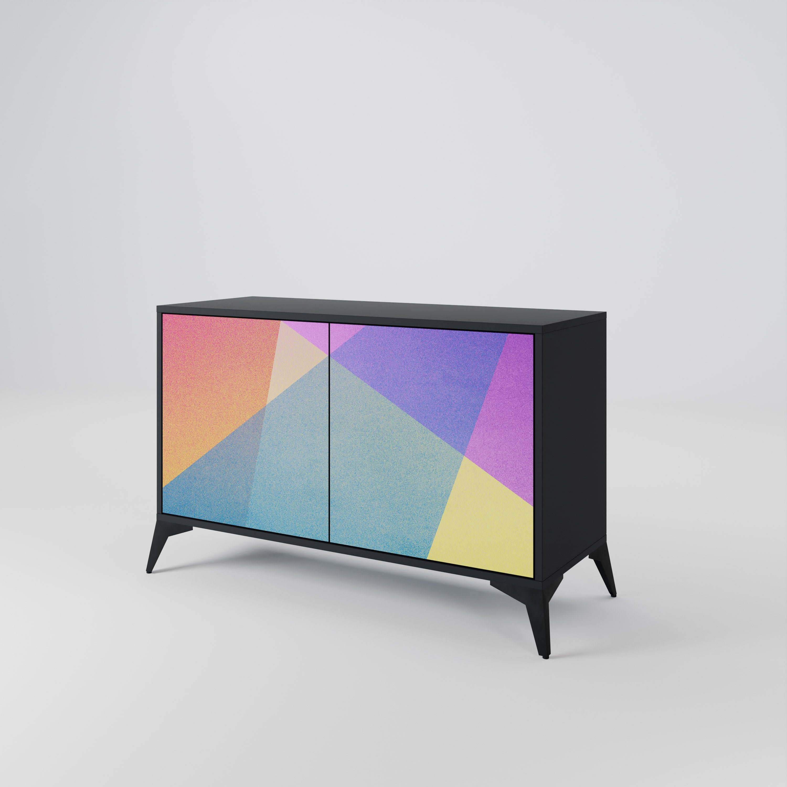 BRIGHT GEOMETRY 2-Door Sideboard in Black Finish