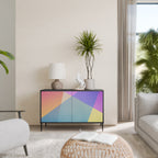 BRIGHT GEOMETRY 2-Door Sideboard in Black Finish