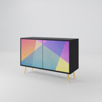 BRIGHT GEOMETRY 2-Door Sideboard in Black Finish