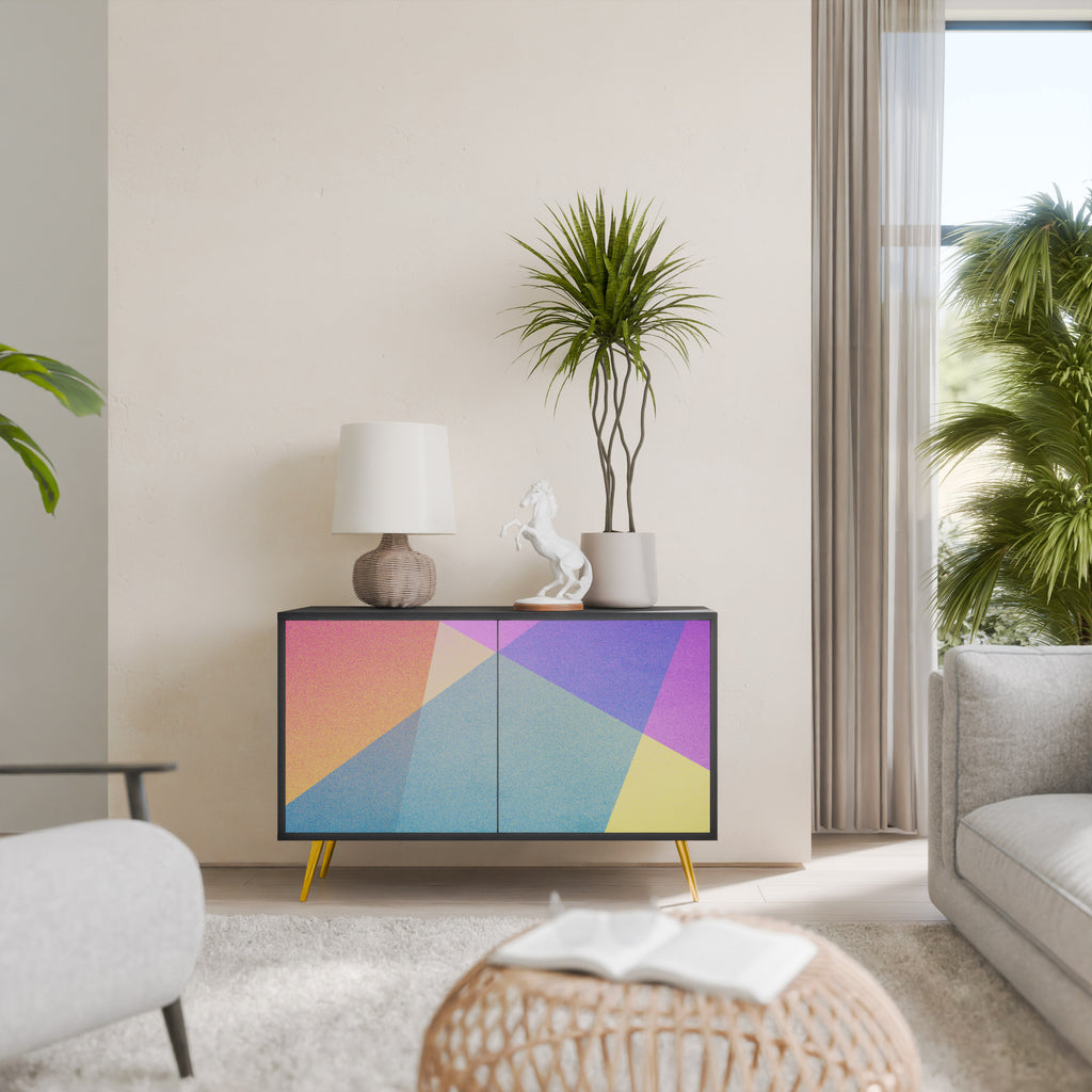 BRIGHT GEOMETRY 2-Door Sideboard in Black Finish