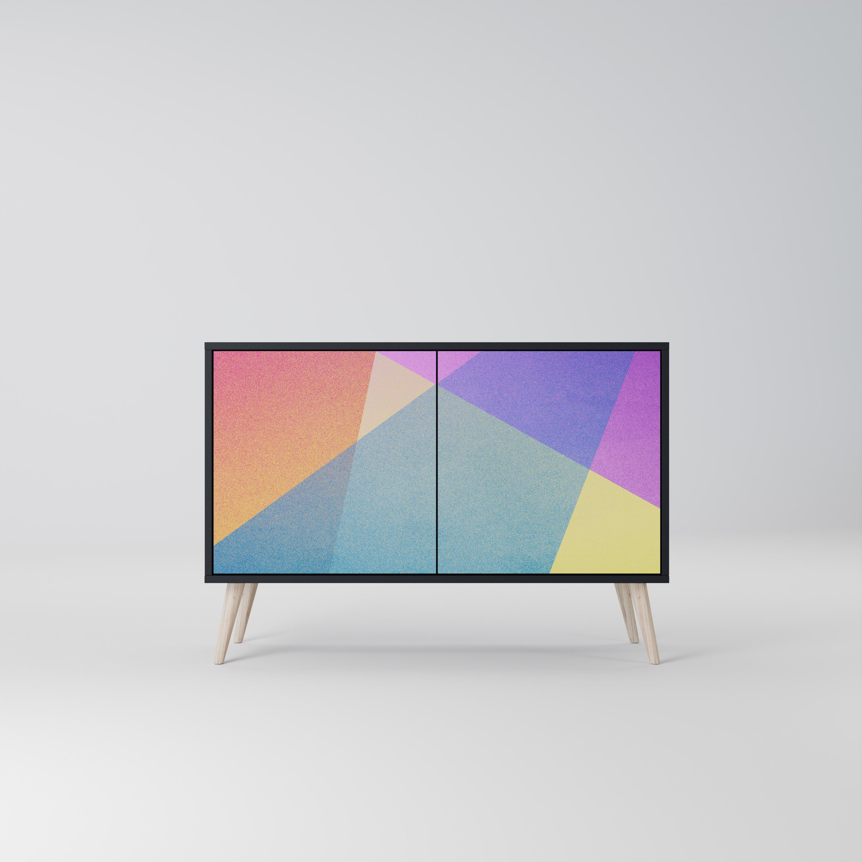 BRIGHT GEOMETRY 2-Door Sideboard in Black Finish