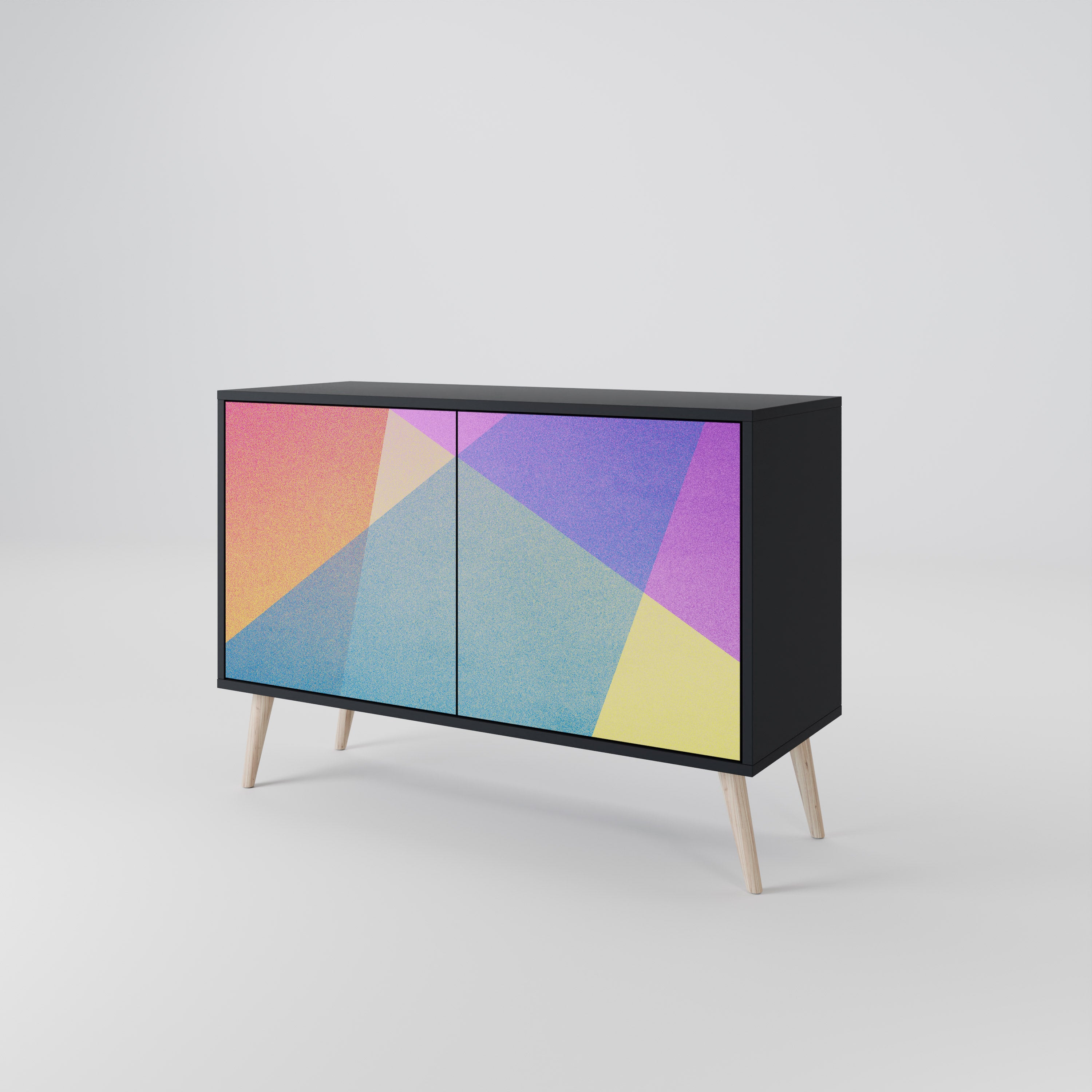 BRIGHT GEOMETRY 2-Door Sideboard in Black Finish