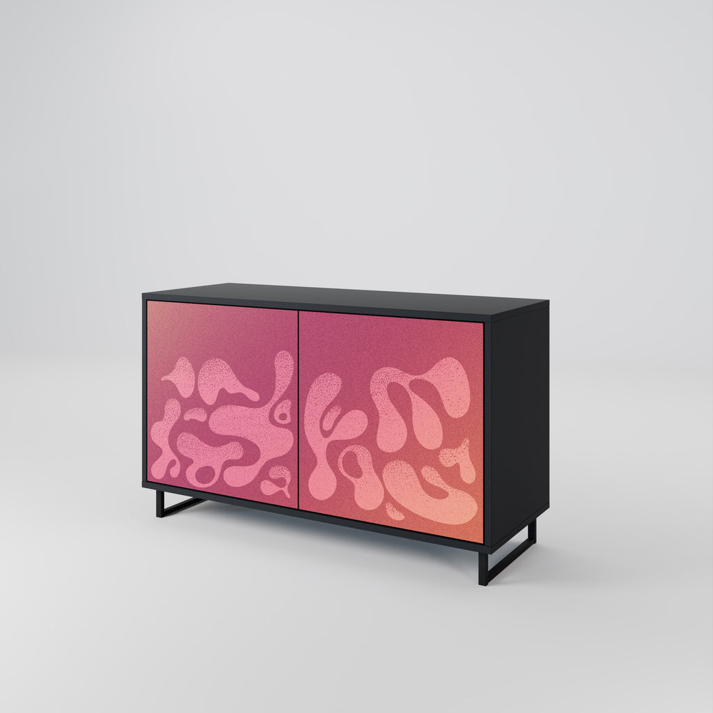 IRREGULAR PINK 2-Door Sideboard in Black Finish