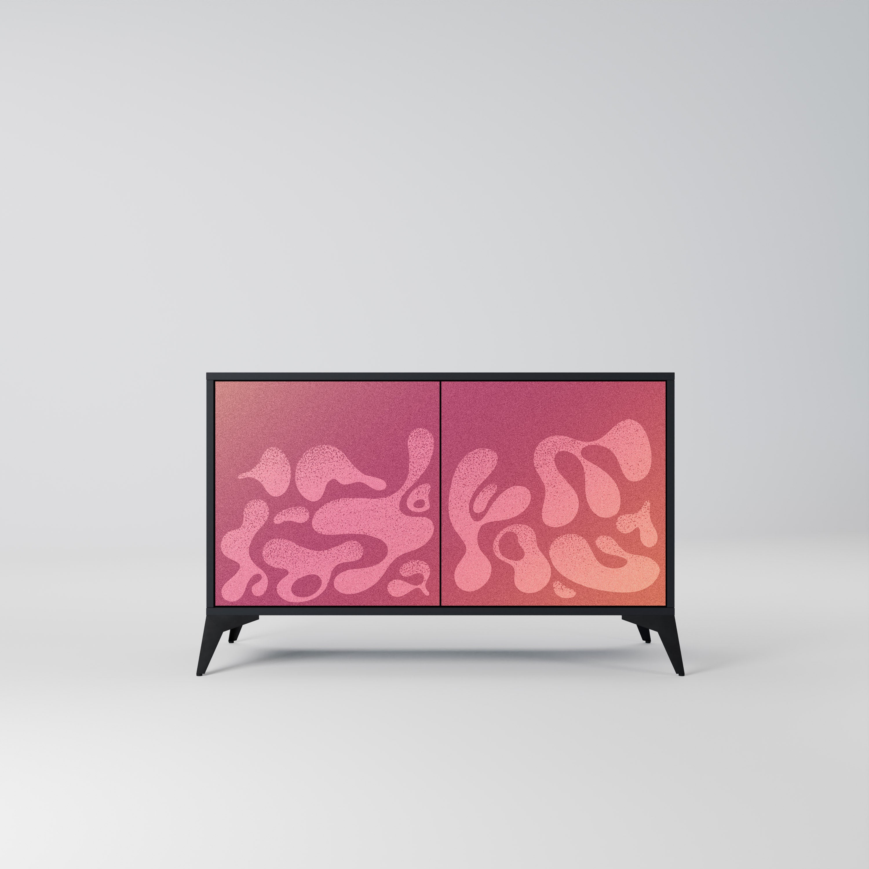 IRREGULAR PINK 2-Door Sideboard in Black Finish